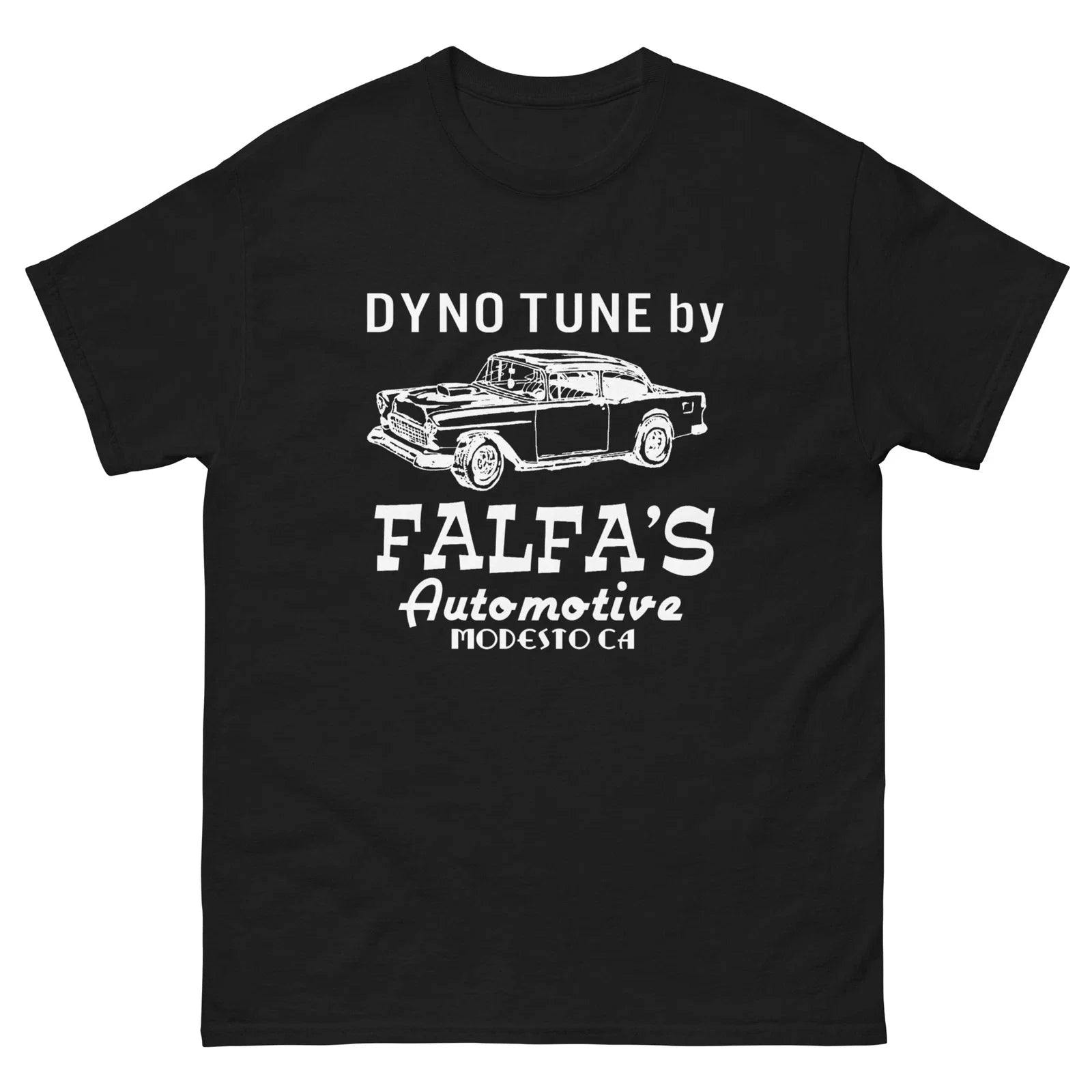 FALFA'S AUTOMOTIVE T SHIRT AMERICAN GRAFFITI 55 CHEVY GASSER TWO LANE BLACKTOP Unisex T-shirt, Sweatshirt, Hoodie, Long Sleeve Tee - T-Shirt, Sweatshirt, Hoodie
