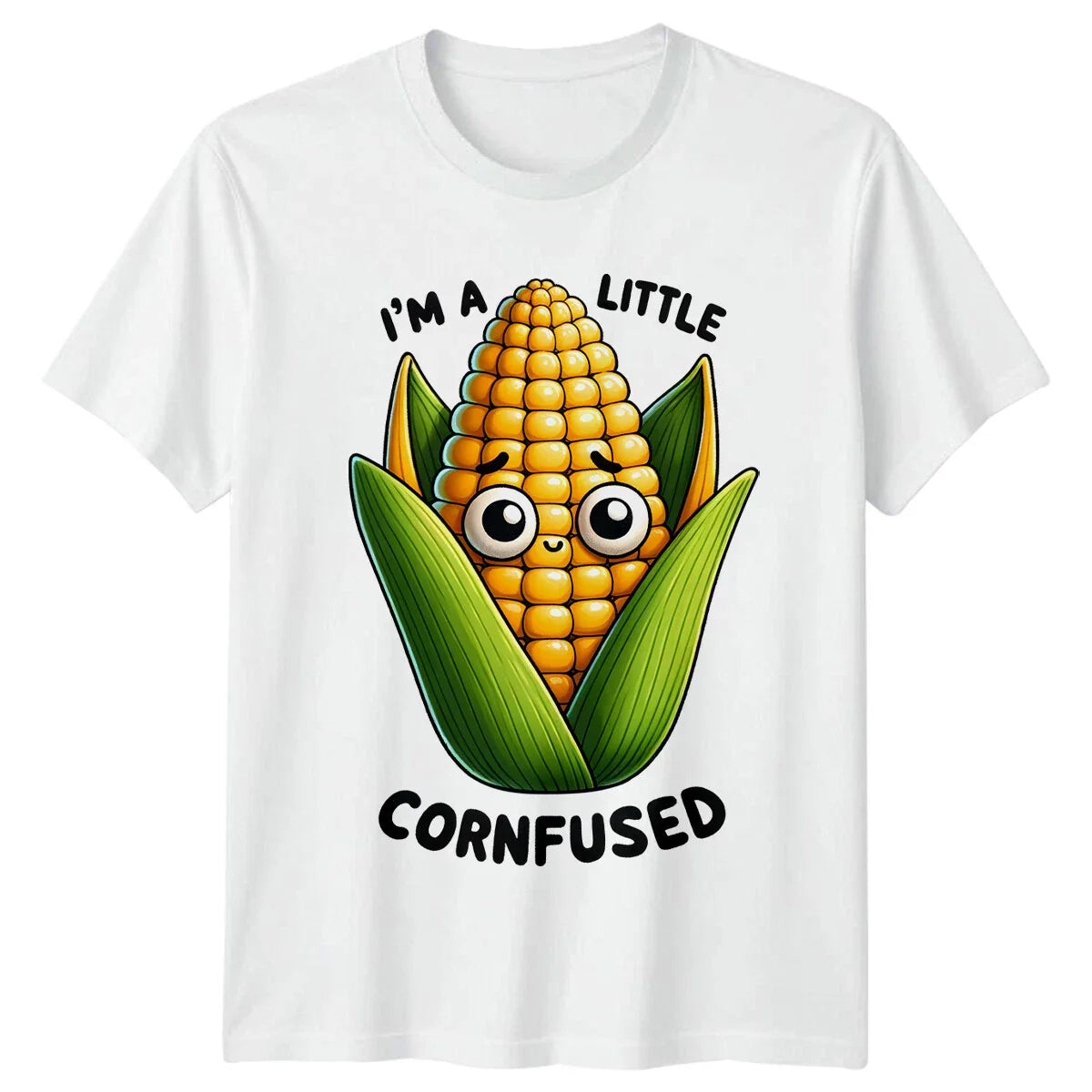 I'm A Little Cornfused Pun T-Shirt, Funny Foodie Tee, Cute Corn Shirt Unisex T-shirt, Sweatshirt, Hoodie, Long Sleeve Tee - T-Shirt, Sweatshirt, Hoodie