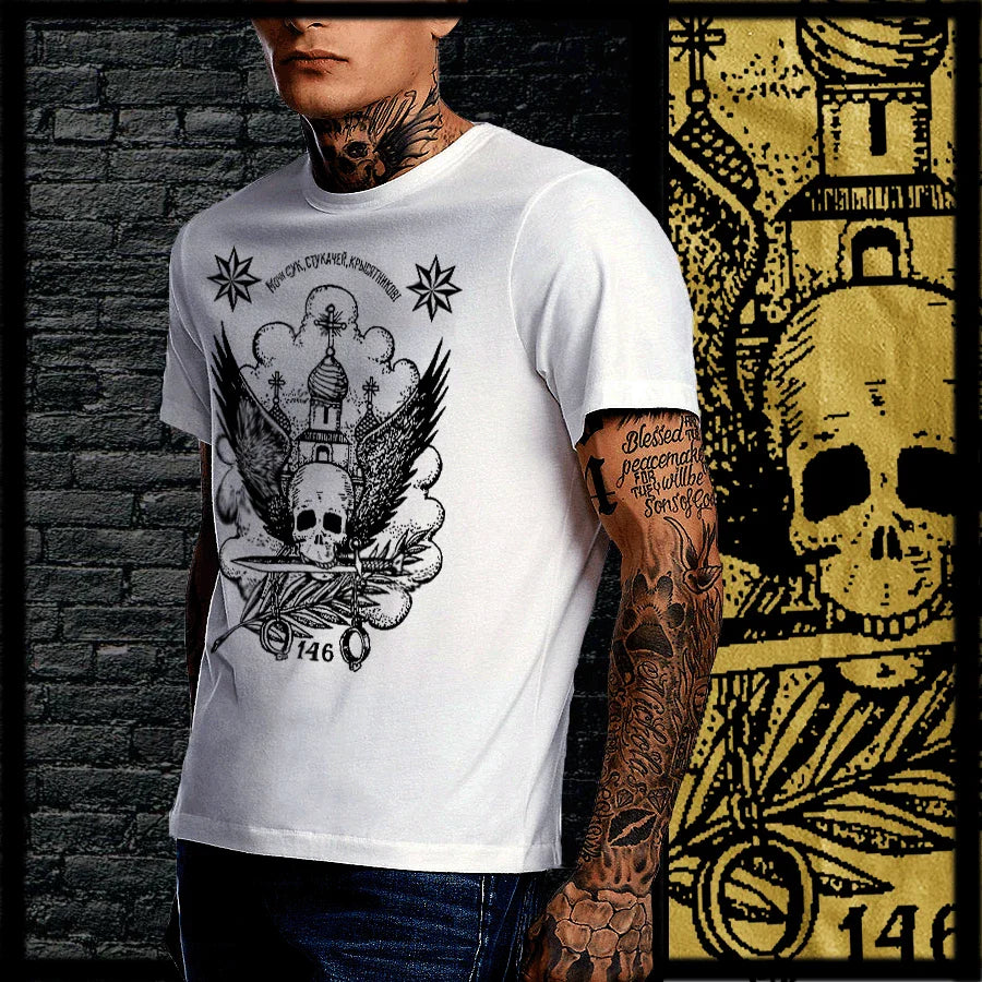 Russian Mob T-Shirt Mafia Tattoo Gangster Urban Streetwear Prison star tee Unisex T-shirt, Sweatshirt, Hoodie, Long Sleeve Tee - T-Shirt, Sweatshirt, Hoodie