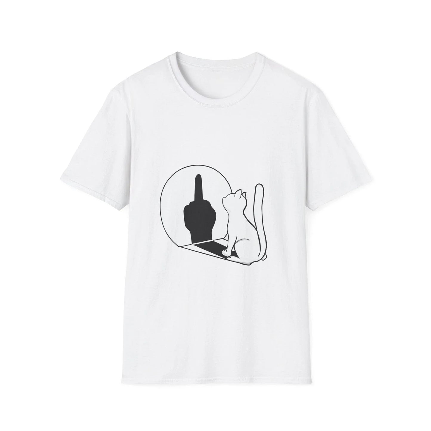 Funny Cat Middle Finger T-Shirt | Sarcastic Mirror Cat Tee Unisex T-shirt, Sweatshirt, Hoodie, Long Sleeve Tee - T-Shirt, Sweatshirt, Hoodie