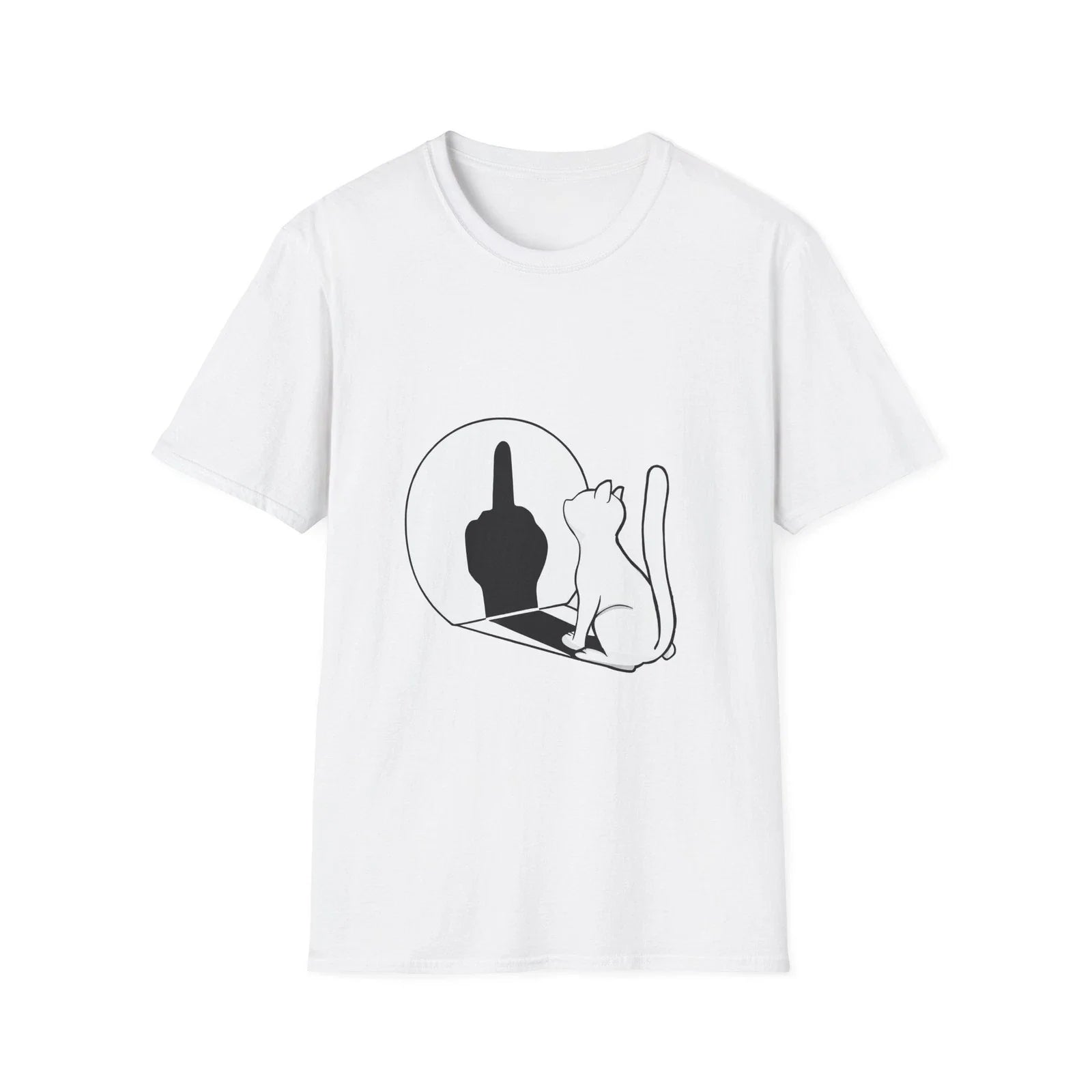 Funny Cat Middle Finger T-Shirt | Sarcastic Mirror Cat Tee Unisex T-shirt, Sweatshirt, Hoodie, Long Sleeve Tee - T-Shirt, Sweatshirt, Hoodie
