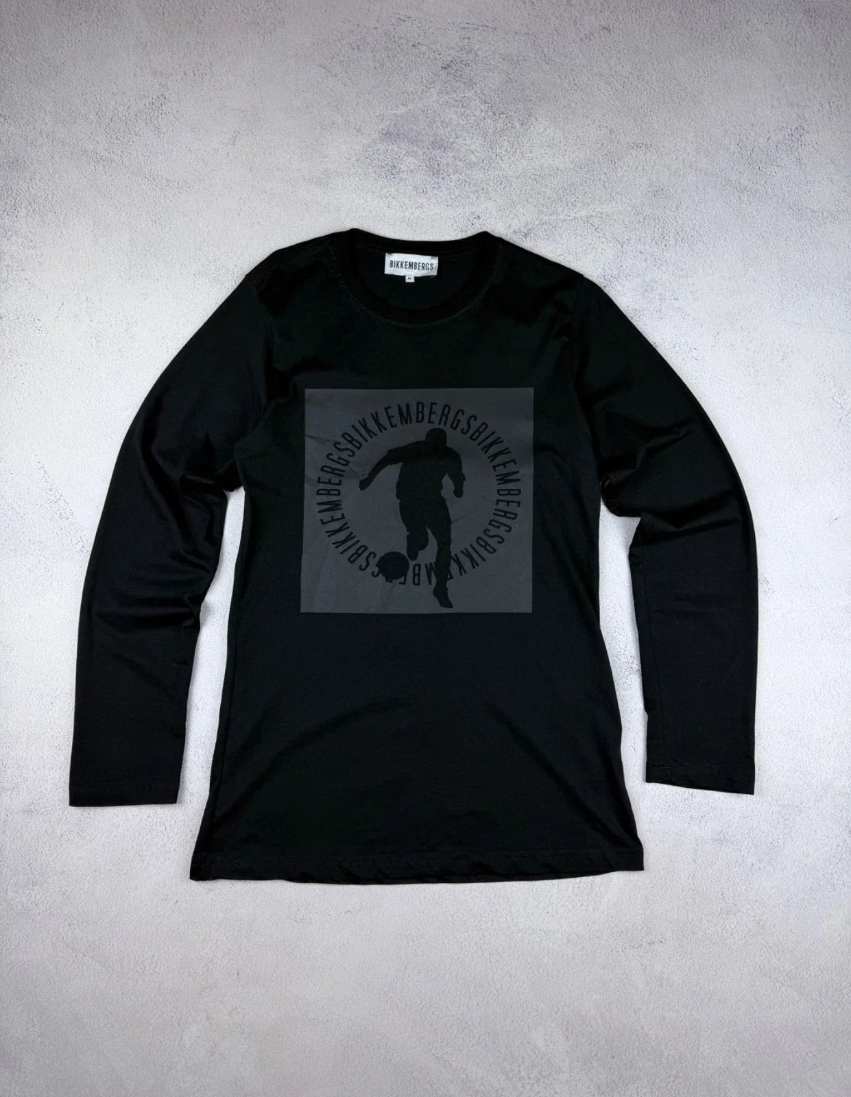 Dirk Bikkembergs Vintage Long Sleeve Shirt Black Football Soccer Graphic Tee M Unisex T-shirt, Sweatshirt, Hoodie, Long Sleeve Tee - T-Shirt, Sweatshirt, Hoodie