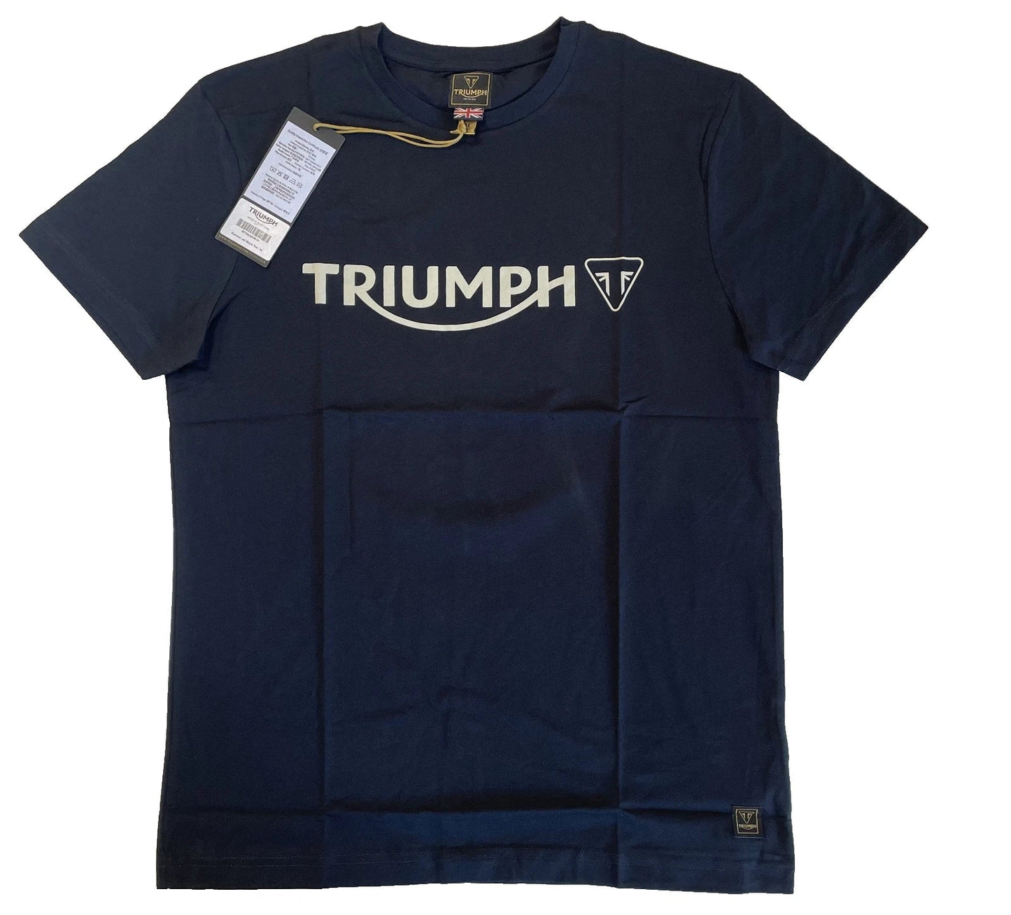 Triumph T-Shirt Mens Medium Cartmel Jet Black Spellout Logo Cotton Short Sleeve Unisex T-shirt, Sweatshirt, Hoodie, Long Sleeve Tee - T-Shirt, Sweatshirt, Hoodie