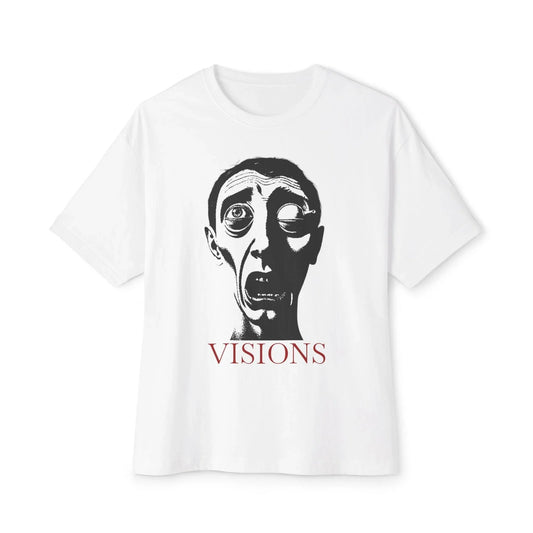 "VISIONS" Distorted Face Tee | Surreal Illustration Shirt Y2K Unisex T-shirt, Sweatshirt, Hoodie, Long Sleeve Tee - T-Shirt, Sweatshirt, Hoodie