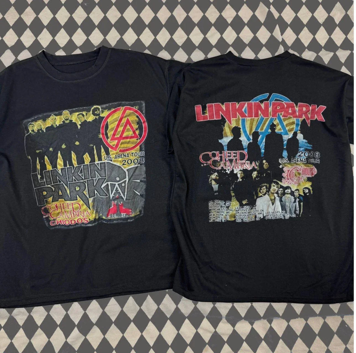 Linkin Park 2008 Tour Two sided T-Shirt Unisex T-shirt, Sweatshirt, Hoodie, Long Sleeve Tee - T-Shirt, Sweatshirt, Hoodie