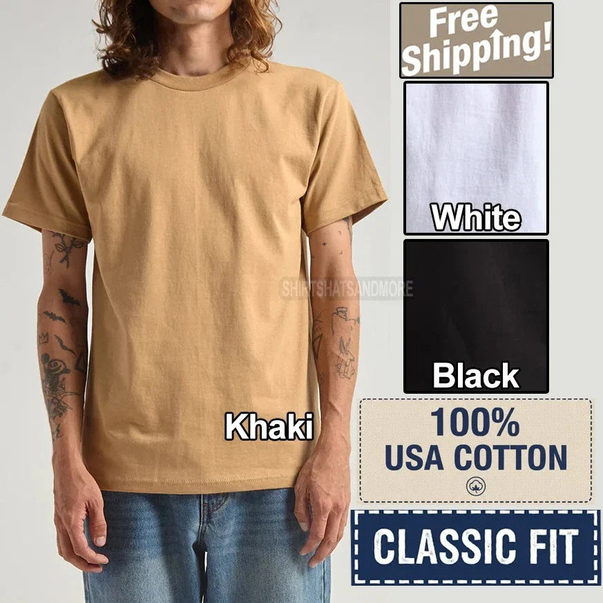 Mens Heavyweight 100% USA Cotton T-Shirt Short Sleeve Premium Tee S-5XL NEW! Unisex T-shirt, Sweatshirt, Hoodie, Long Sleeve Tee - T-Shirt, Sweatshirt, Hoodie