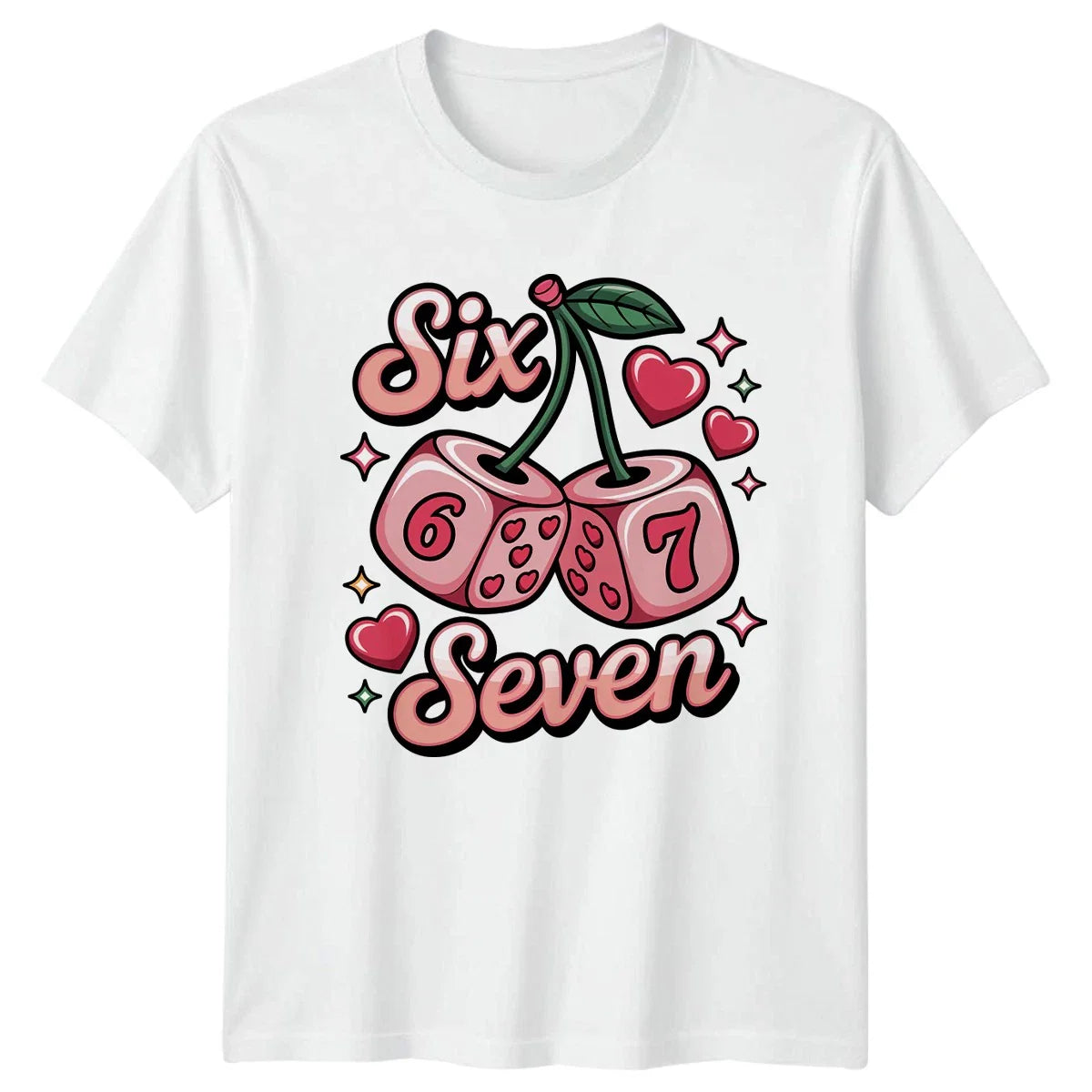 Kawaii Knitted Cherry Design With Rainbow T-Shirt Knitting Art Valentines Day Unisex T-shirt, Sweatshirt, Hoodie, Long Sleeve Tee - T-Shirt, Sweatshirt, Hoodie
