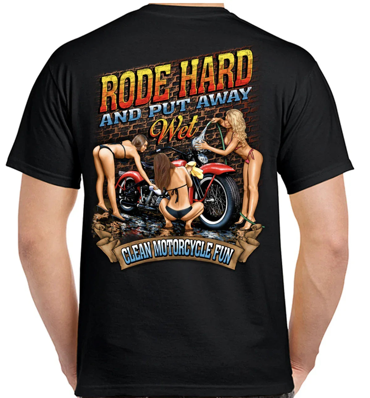 Rode Hard Funny Offensive Motorcycle Humor Stripper Biker T-Shirt no Harley Unisex T-shirt, Sweatshirt, Hoodie, Long Sleeve Tee - T-Shirt, Sweatshirt, Hoodie