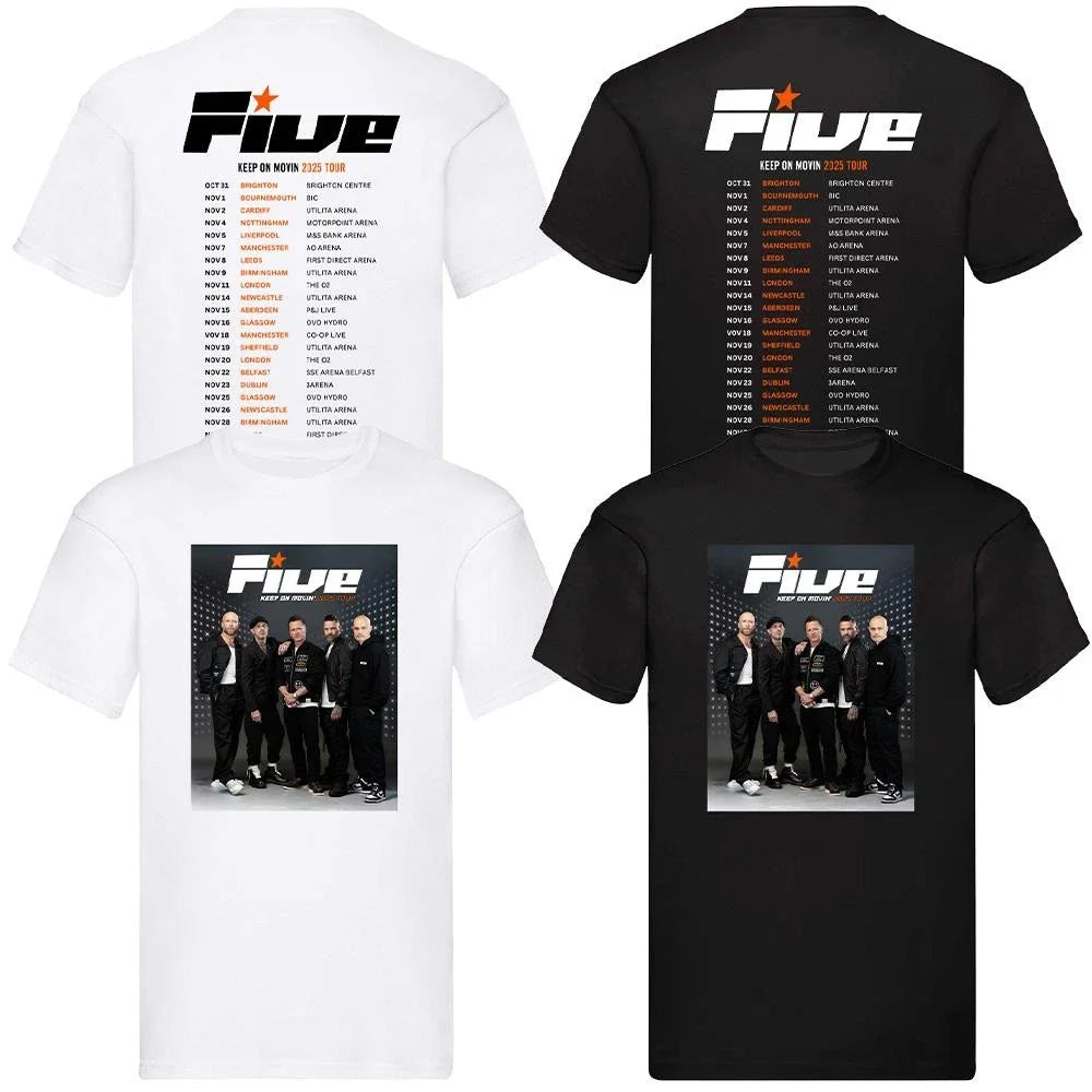 Five Keep on Movin 2025 Tour T-Shirt Music Concert Merch Fan Boy Band Tee Gift Unisex T-shirt, Sweatshirt, Hoodie, Long Sleeve Tee - T-Shirt, Sweatshirt, Hoodie
