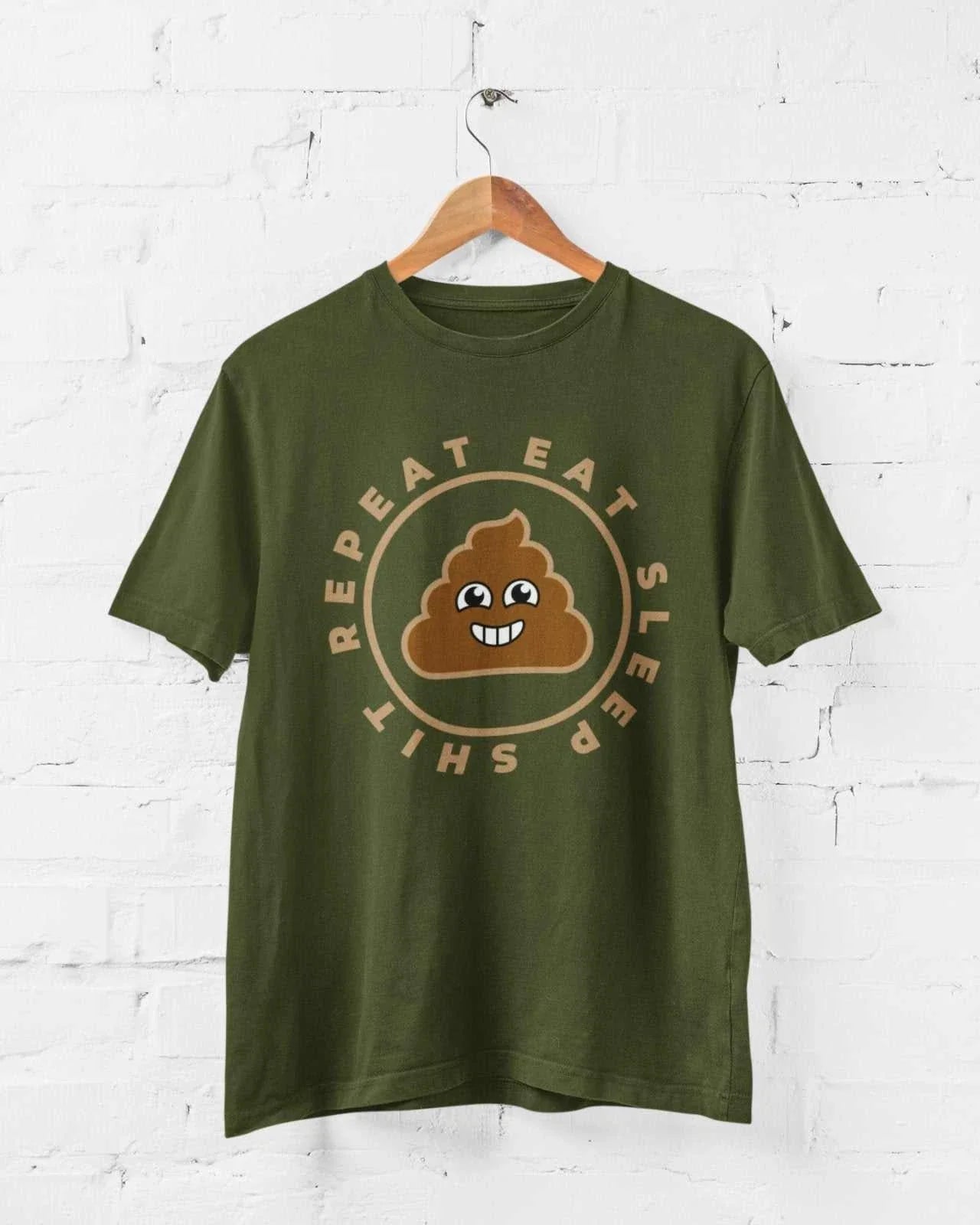 Funny Sarcastic Rude T Shirt Eat Sleep Sh*t Repeat Banter Smiling Poo Joby FAF Unisex T-shirt, Sweatshirt, Hoodie, Long Sleeve Tee - T-Shirt, Sweatshirt, Hoodie