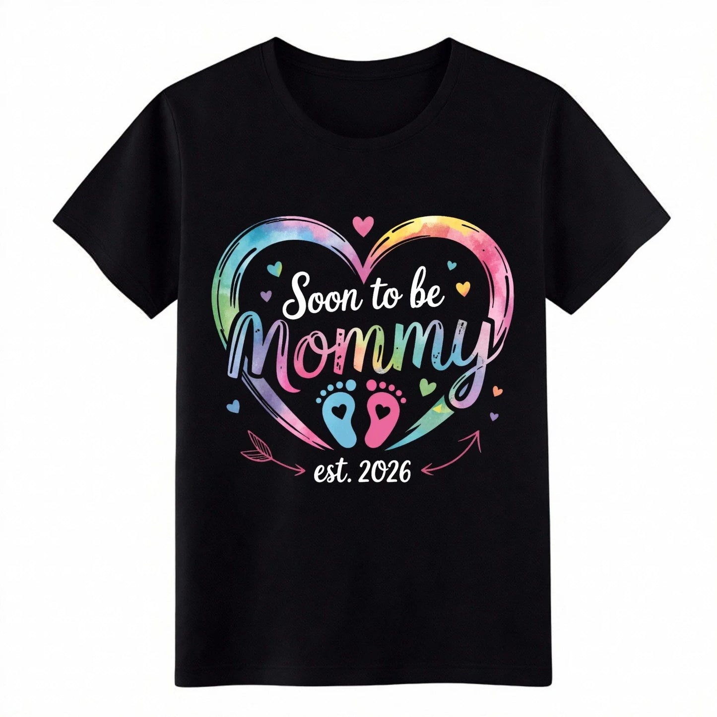 Soon to be Mommy 2026 Watercolor Heart Pregnancy Announcement T-Shirt Unisex T-shirt, Sweatshirt, Hoodie, Long Sleeve Tee - T-Shirt, Sweatshirt, Hoodie