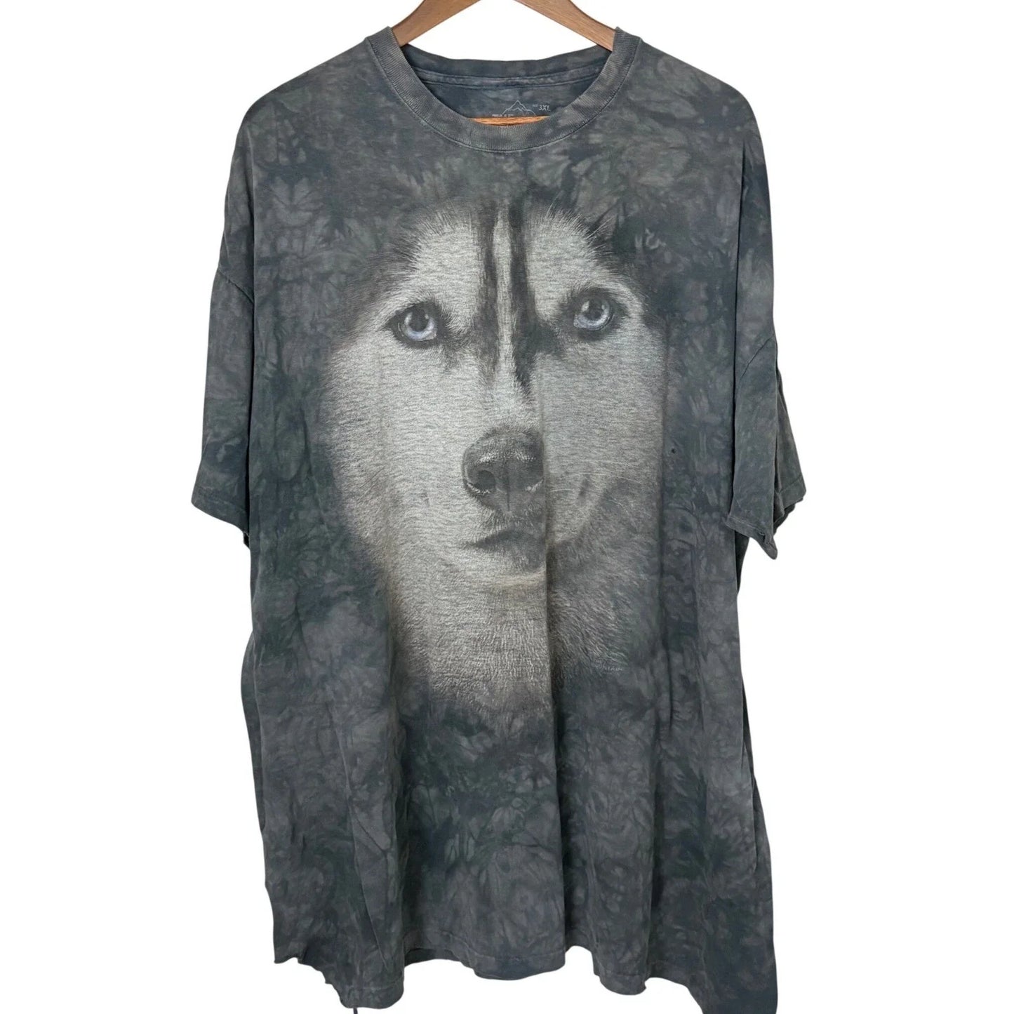 The Mountain Husky Graphic T-Shirt Mens 3XL Grey Tie Dye Distress Grunge Outdoor Unisex T-shirt, Sweatshirt, Hoodie, Long Sleeve Tee - T-Shirt, Sweatshirt, Hoodie