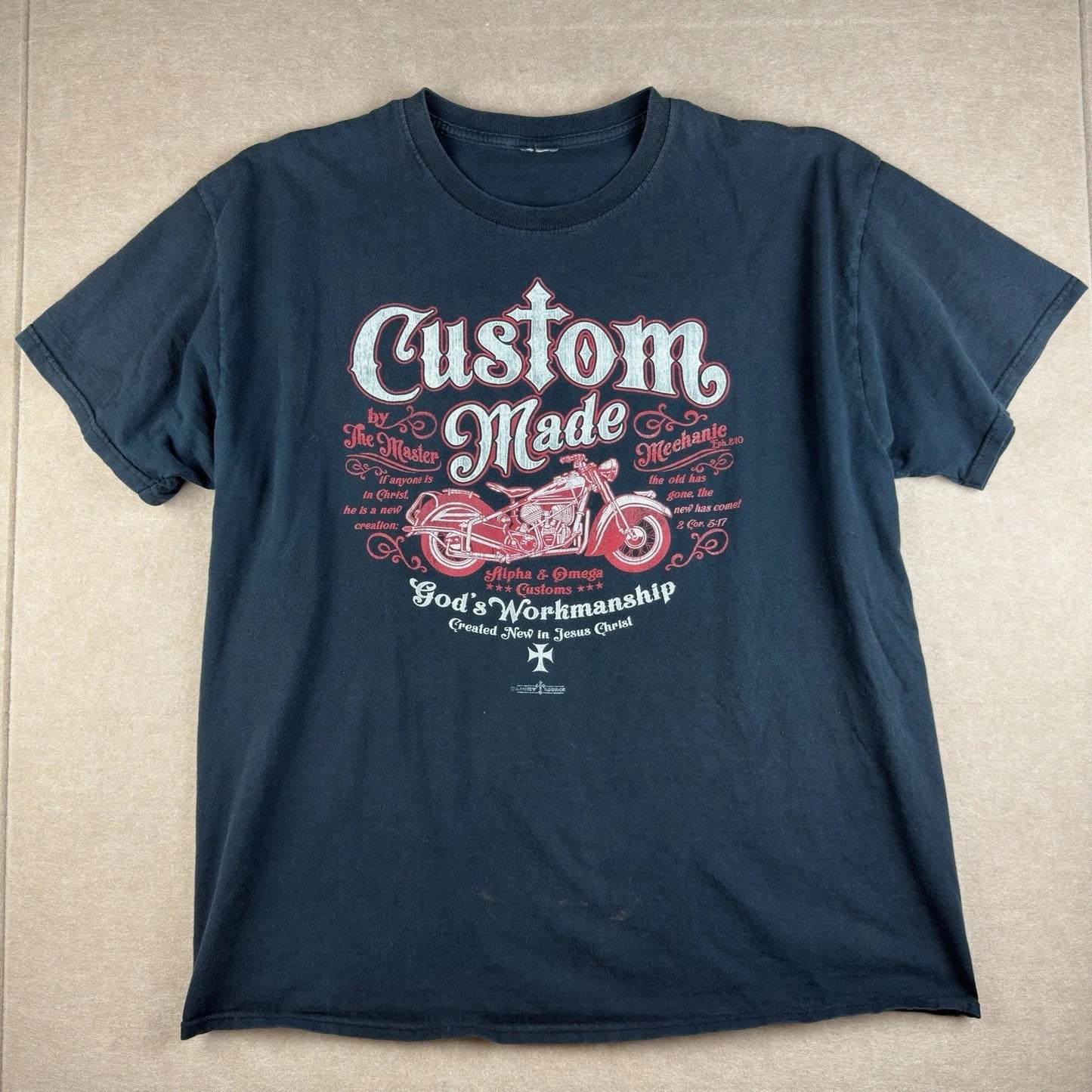 Jesus Shirt Men XL Black Christian Biker Motorcycle Gods Workmanship Custom Tee Unisex T-shirt, Sweatshirt, Hoodie, Long Sleeve Tee - T-Shirt, Sweatshirt, Hoodie