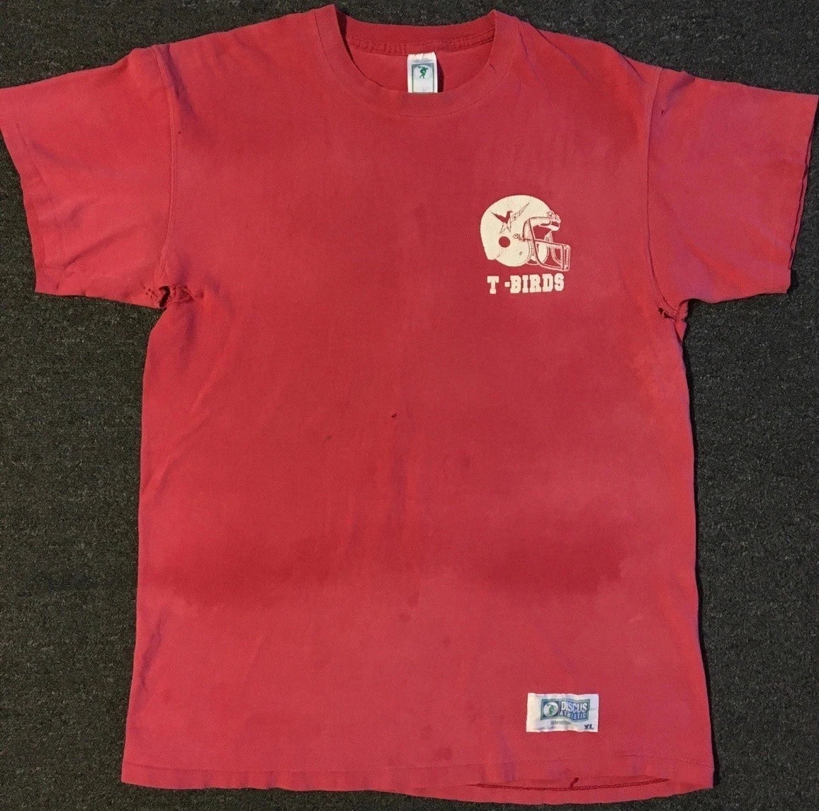 Vtg 90s Thunderbird School Thrashed Faded Shirt XL Football Track PE Grunge 80s Unisex T-shirt, Sweatshirt, Hoodie, Long Sleeve Tee - T-Shirt, Sweatshirt, Hoodie