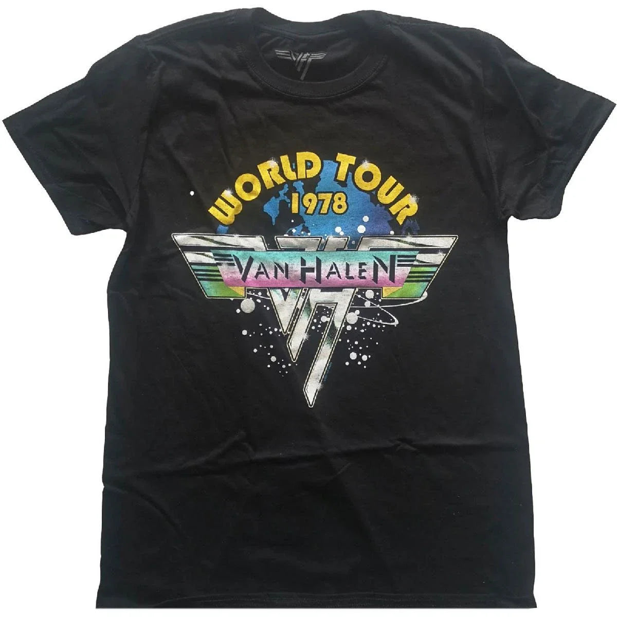 Men's Van Halen World Tour '78 Full Colour Slim Fit T-shirt Medium Black Unisex T-shirt, Sweatshirt, Hoodie, Long Sleeve Tee - T-Shirt, Sweatshirt, Hoodie