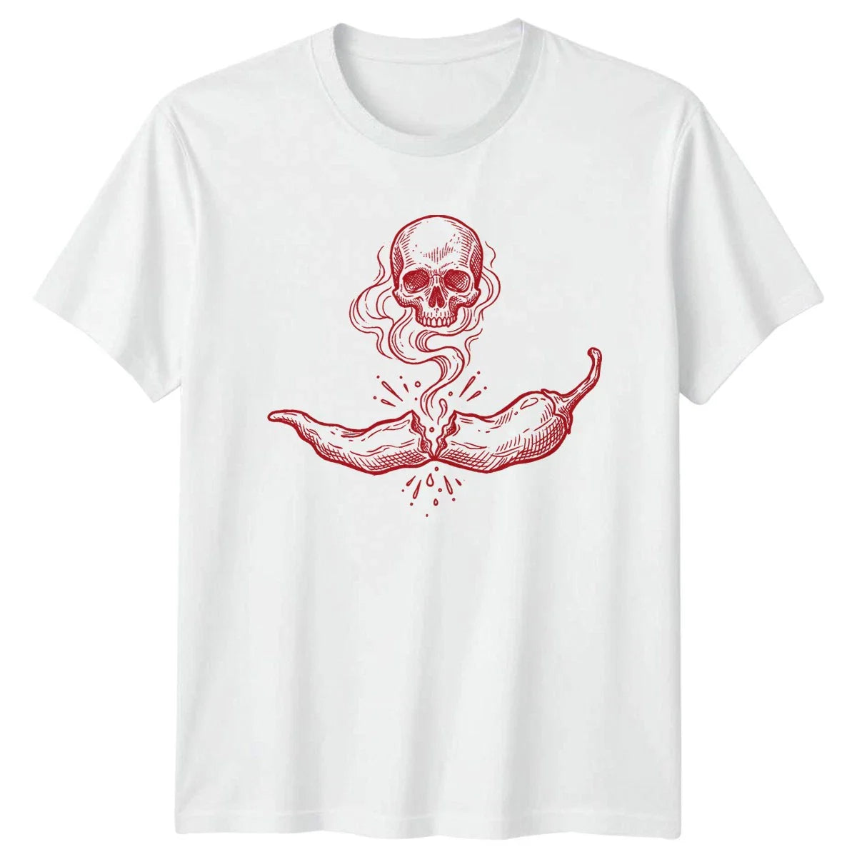 Skull Chili Pepper T-Shirt Hot Peppers Cooking Gift For Him And Her Unisex T-shirt, Sweatshirt, Hoodie, Long Sleeve Tee - T-Shirt, Sweatshirt, Hoodie