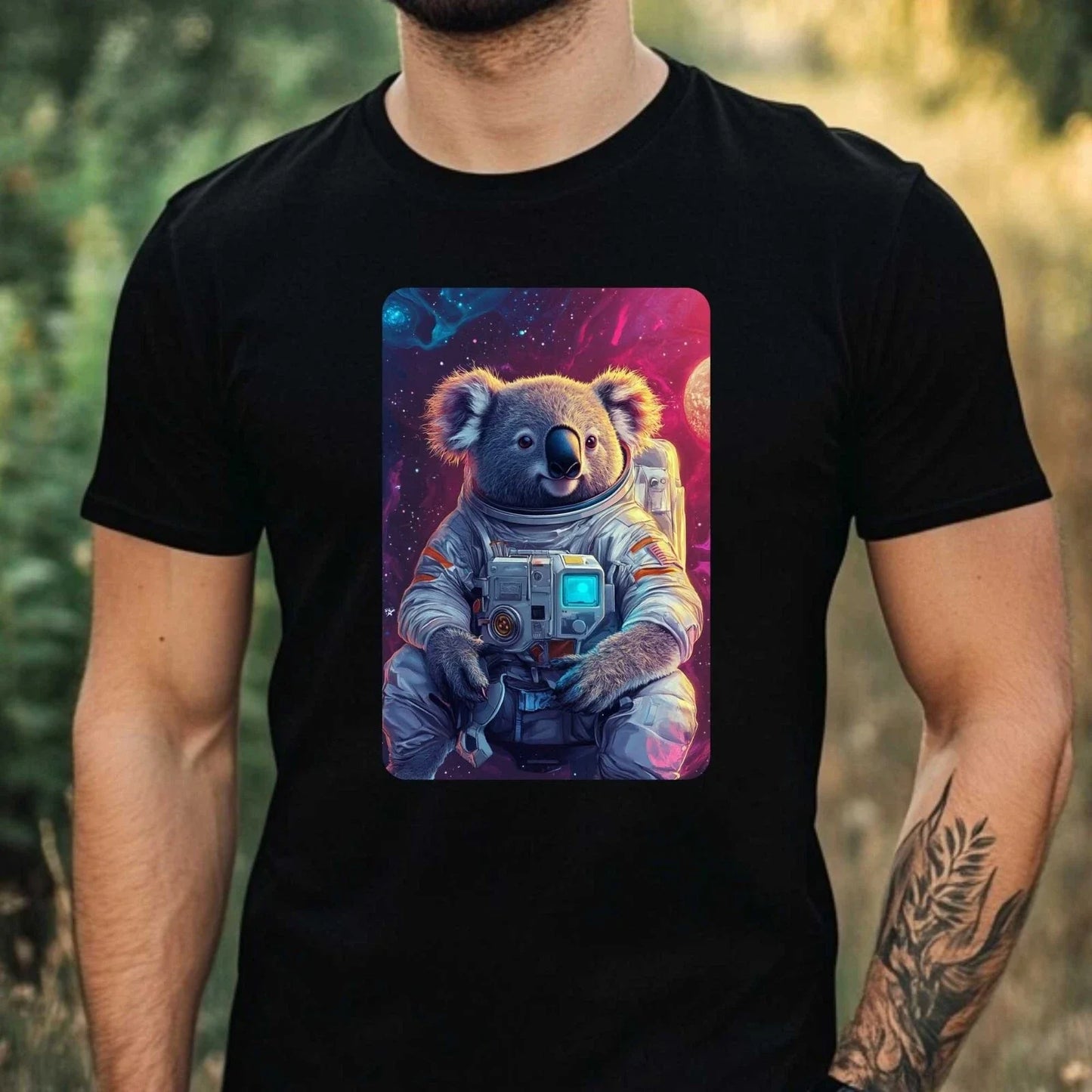 Mens Koala Astronaut Print Cotton T-Shirt Size XS to 5XL Unisex T-shirt, Sweatshirt, Hoodie, Long Sleeve Tee - T-Shirt, Sweatshirt, Hoodie