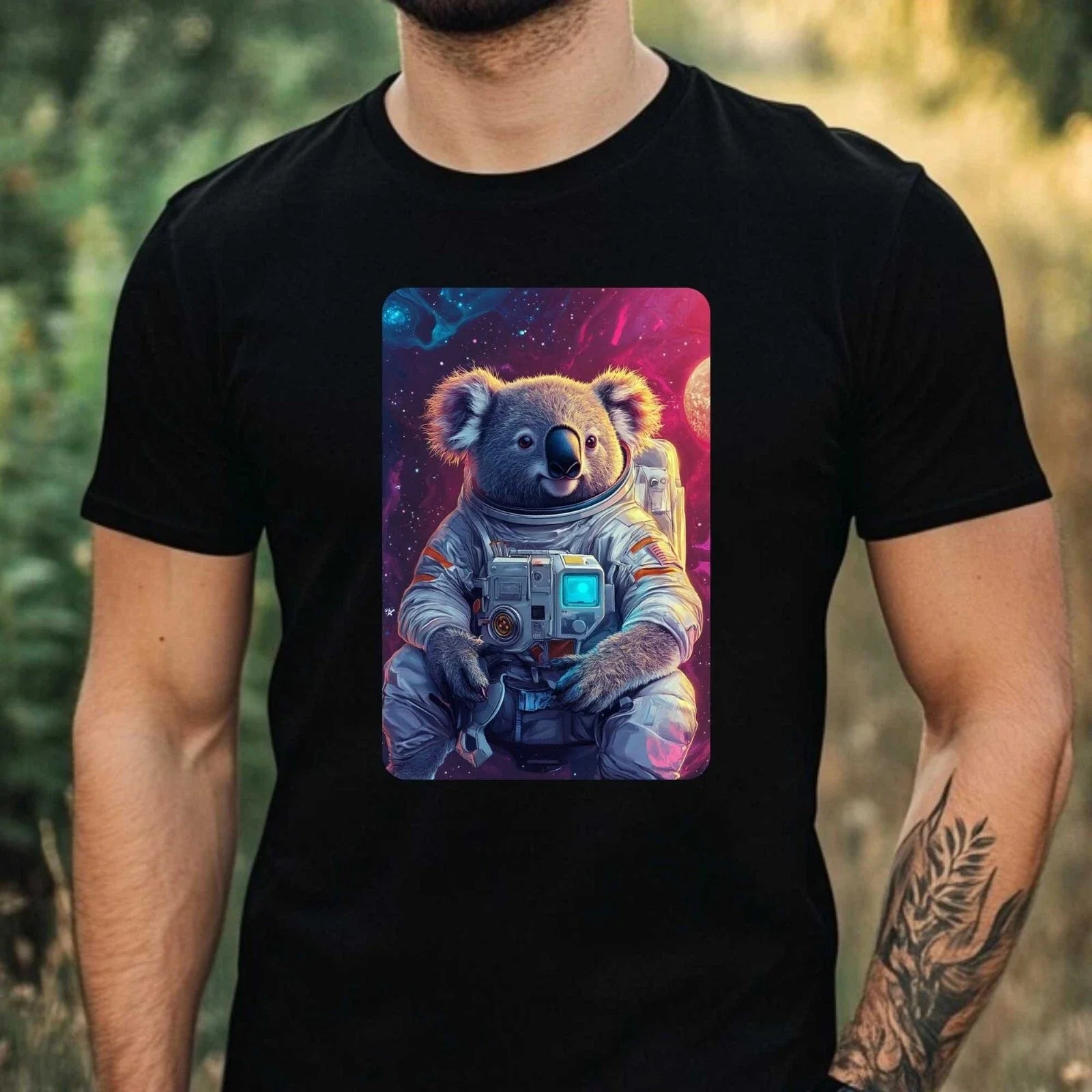 Mens Koala Astronaut Print Cotton T-Shirt Size XS to 5XL Unisex T-shirt, Sweatshirt, Hoodie, Long Sleeve Tee - T-Shirt, Sweatshirt, Hoodie