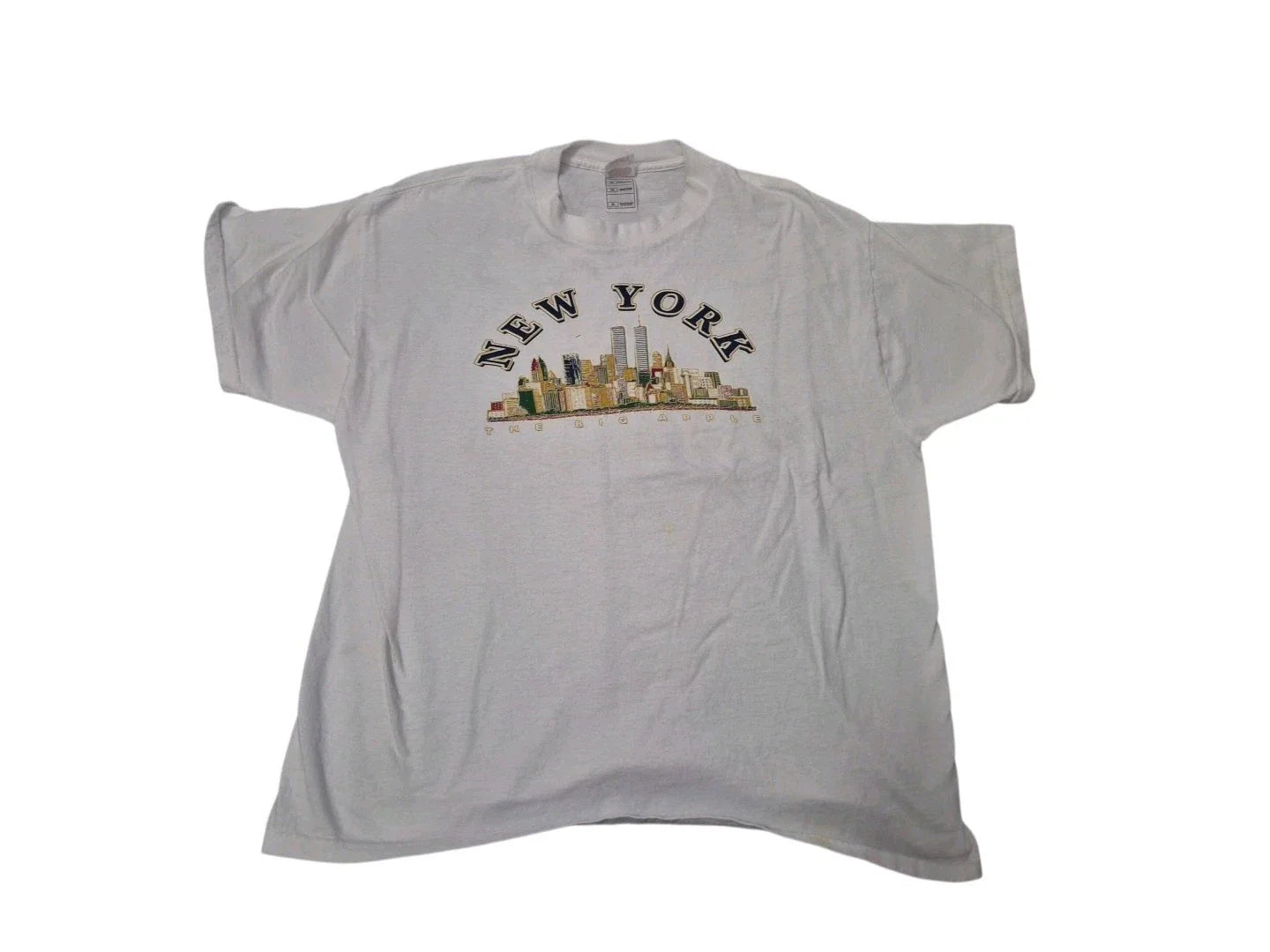 VTG Y2K New York City Shirt Mens XL White Graphic Short Sleeve W/ Twin Towers Unisex T-shirt, Sweatshirt, Hoodie, Long Sleeve Tee - T-Shirt, Sweatshirt, Hoodie