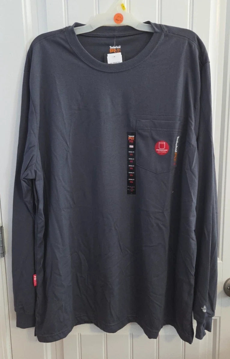 NWT Timberland PRO FR  Mens 2XL Gray Long Sleeve T Shirt Flame Resistant Cotton Unisex T-shirt, Sweatshirt, Hoodie, Long Sleeve Tee - T-Shirt, Sweatshirt, Hoodie