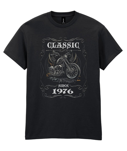 50th Birthday T Shirt Born 1976 Chopper Motorbike Biker Motorcycle Gift 50 Him Unisex T-shirt, Sweatshirt, Hoodie, Long Sleeve Tee - T-Shirt, Sweatshirt, Hoodie
