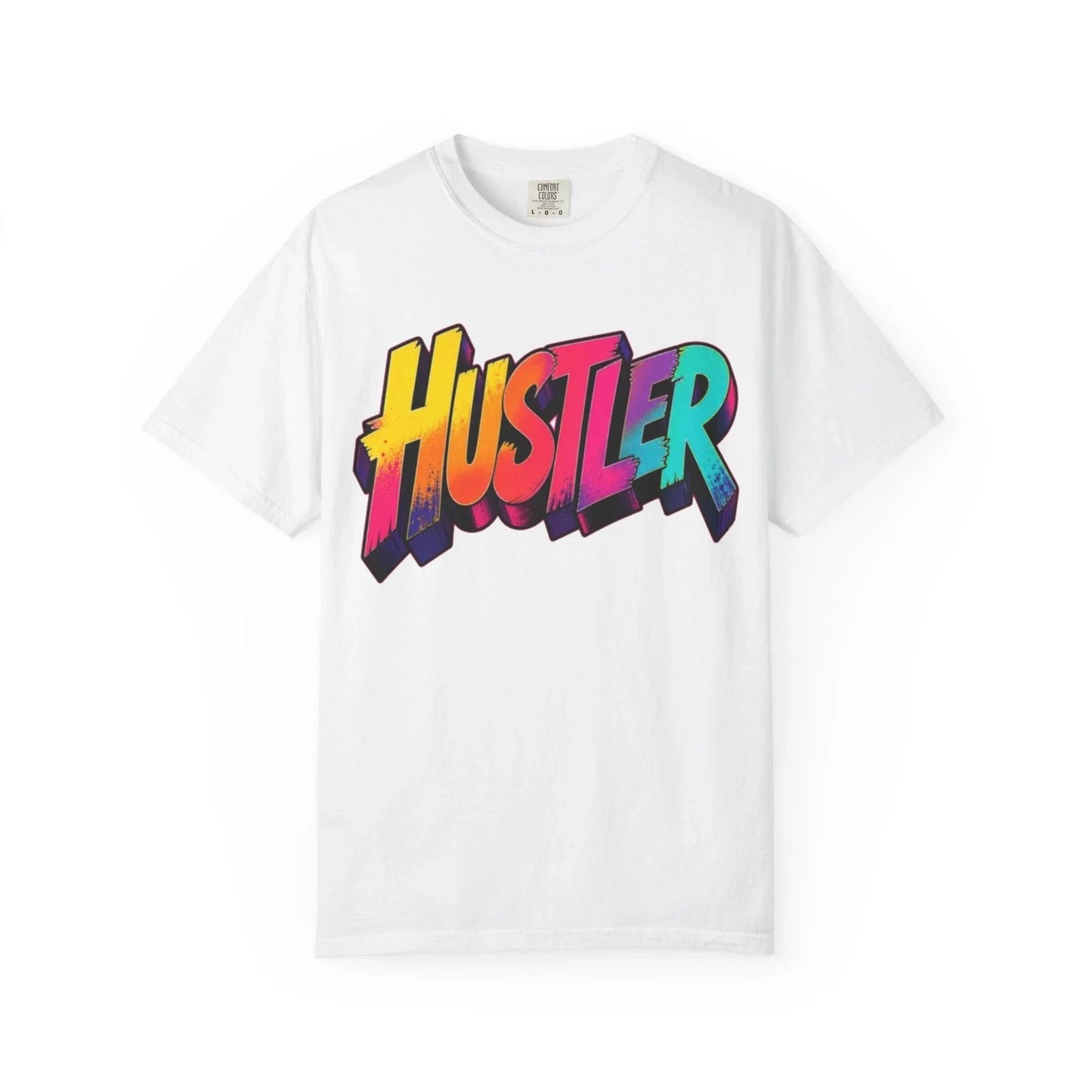 Hustler Retro Graffiti T-shirt | Colorful 80s Typography Unisex T-shirt, Sweatshirt, Hoodie, Long Sleeve Tee - T-Shirt, Sweatshirt, Hoodie