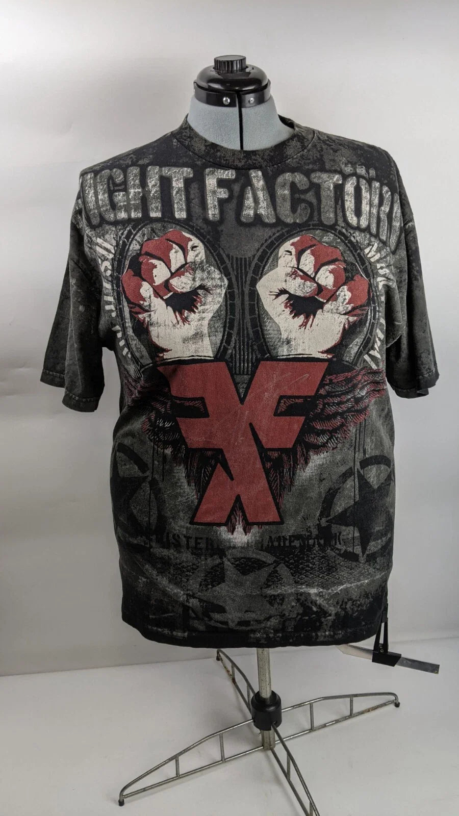 Vtg Y2K Fight Factory MMA AOFP T-Shirt Size XL Graphic Tee Unisex T-shirt, Sweatshirt, Hoodie, Long Sleeve Tee - T-Shirt, Sweatshirt, Hoodie