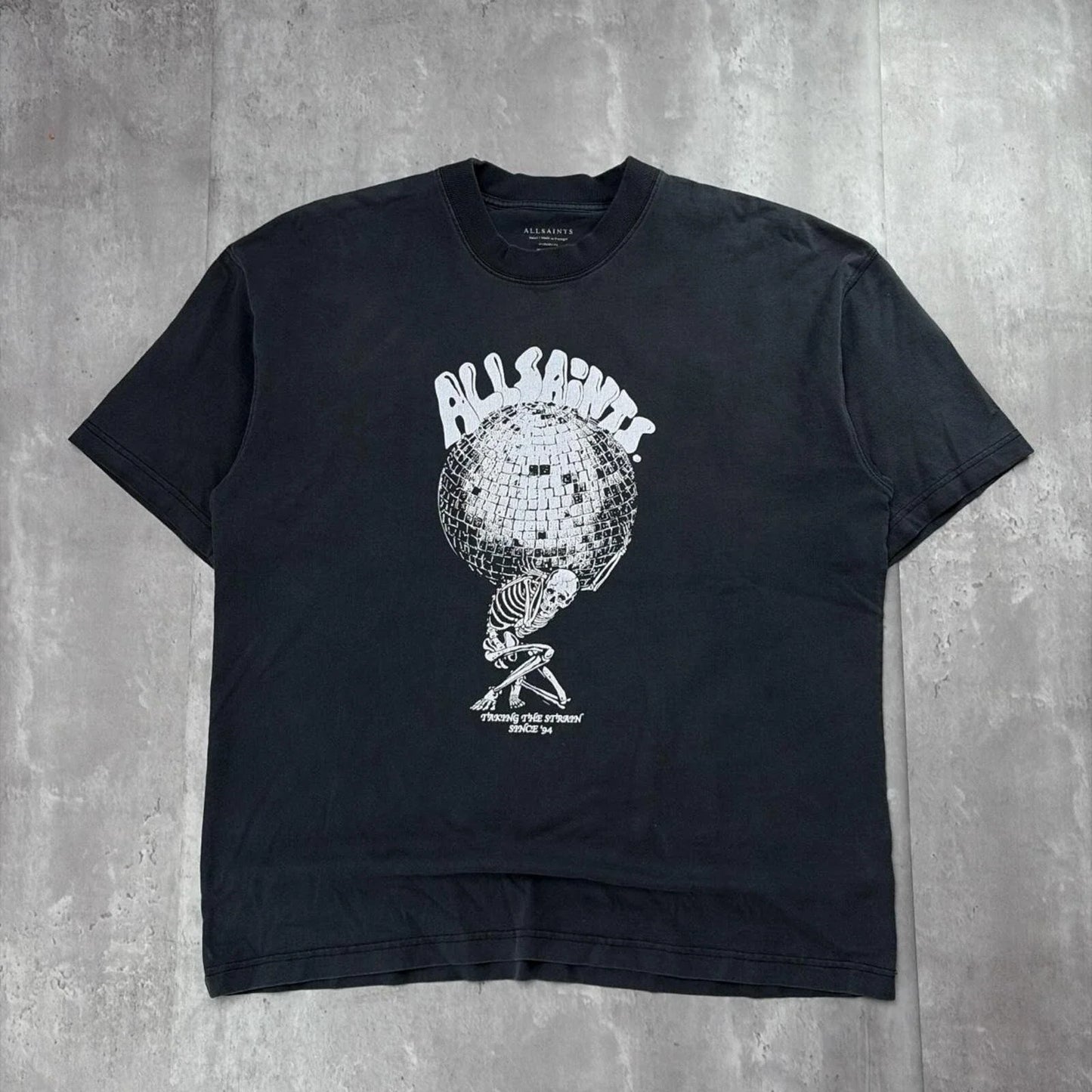 Y2K Black All Saints Grunge Skull Logo Oversized Faded T-Shirt Unisex T-shirt, Sweatshirt, Hoodie, Long Sleeve Tee - T-Shirt, Sweatshirt, Hoodie