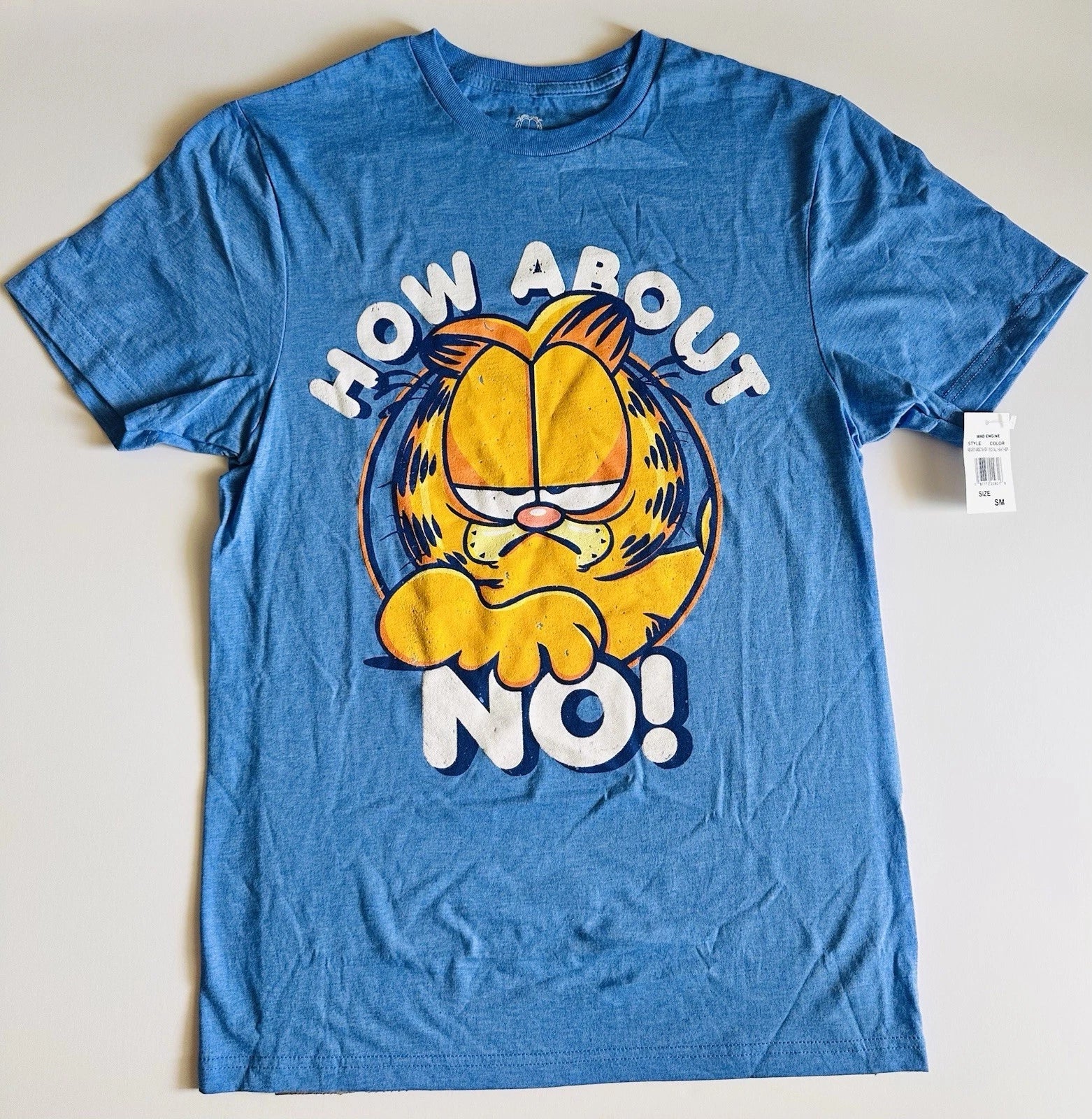 Garfield How About NO!  Blue T- Shirt New Unisex T-shirt, Sweatshirt, Hoodie, Long Sleeve Tee - T-Shirt, Sweatshirt, Hoodie