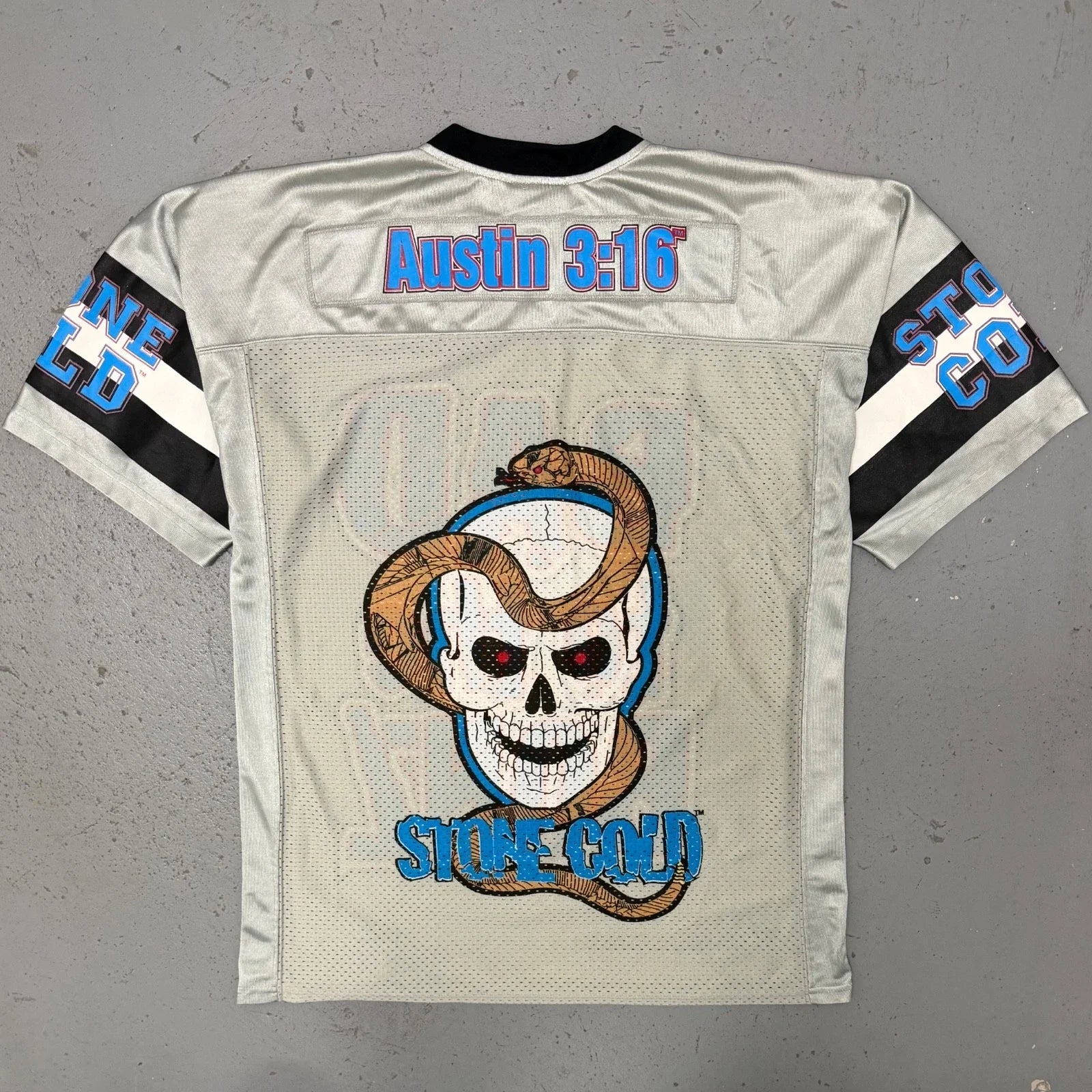 Vintage 1999 WWF Stone Cold Steve Austin Bad To The Bonz Wrestling Jersey XL Unisex T-shirt, Sweatshirt, Hoodie, Long Sleeve Tee - T-Shirt, Sweatshirt, Hoodie