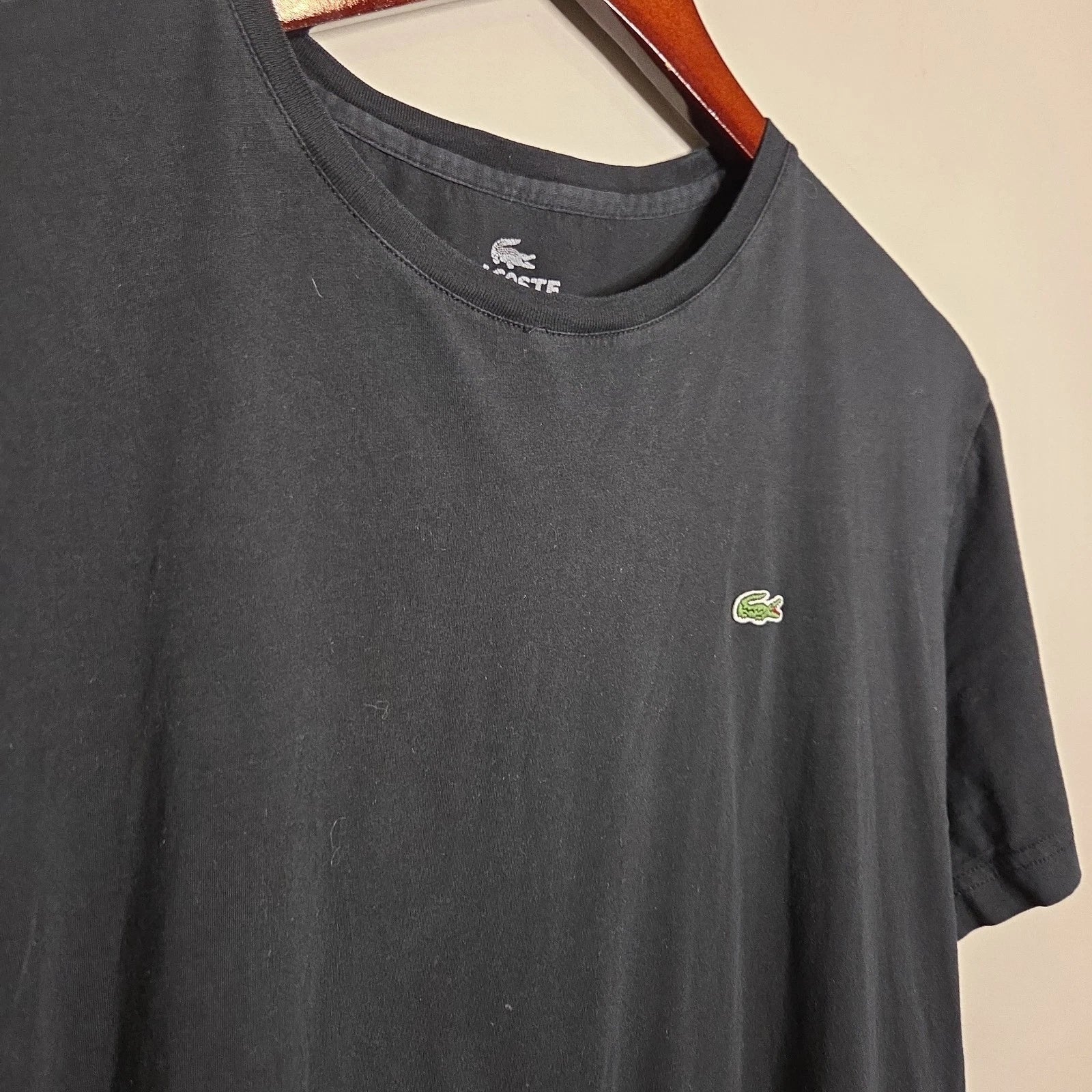 Lacoste Pima Cotton T-Shirt 6 L XL Black Short Sleeve Croc Logo Crew Neck Tee Unisex T-shirt, Sweatshirt, Hoodie, Long Sleeve Tee - T-Shirt, Sweatshirt, Hoodie