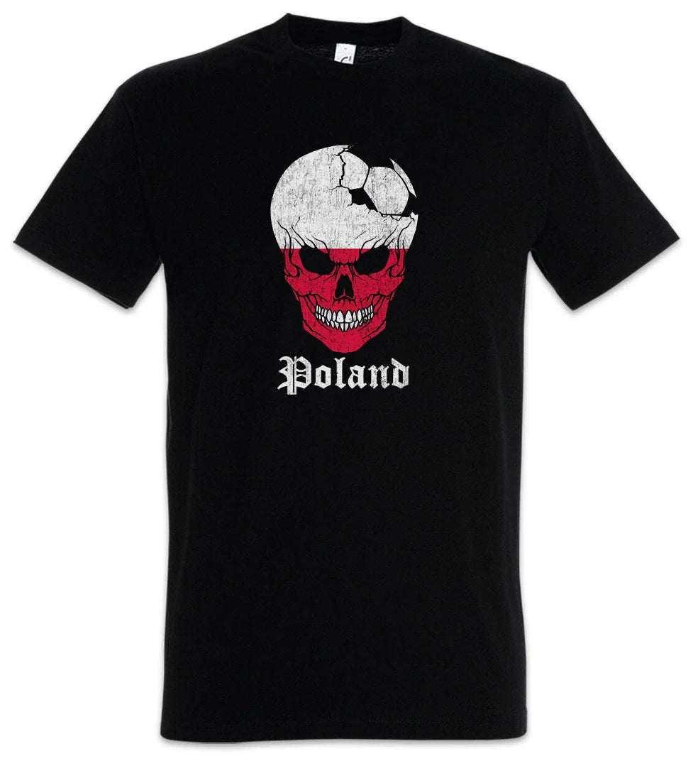 Poland Football Skull I T-Shirt polish Soccer Flag Banner World Championship Unisex T-shirt, Sweatshirt, Hoodie, Long Sleeve Tee - T-Shirt, Sweatshirt, Hoodie