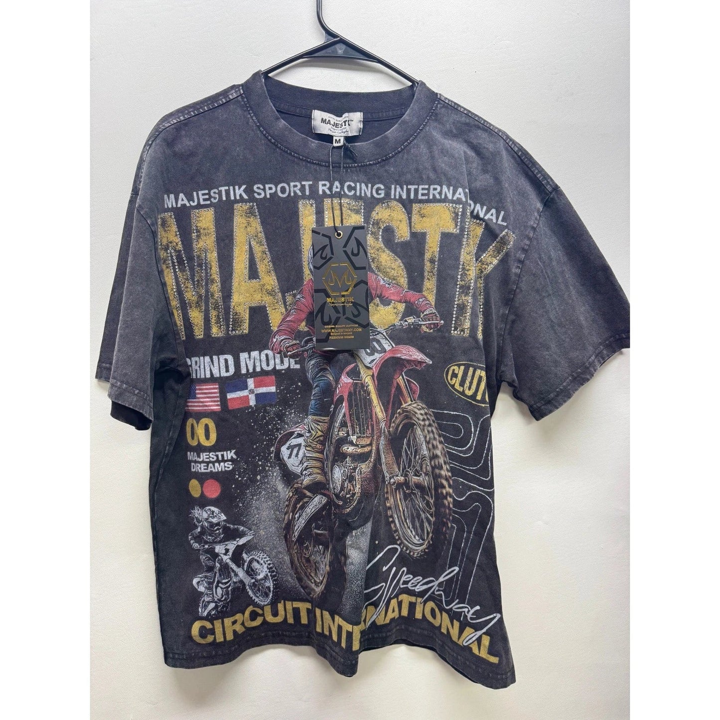 Majestik T Shirt Men Medium Black Built Different Motocross Graphic Rhinestone Unisex T-shirt, Sweatshirt, Hoodie, Long Sleeve Tee - T-Shirt, Sweatshirt, Hoodie