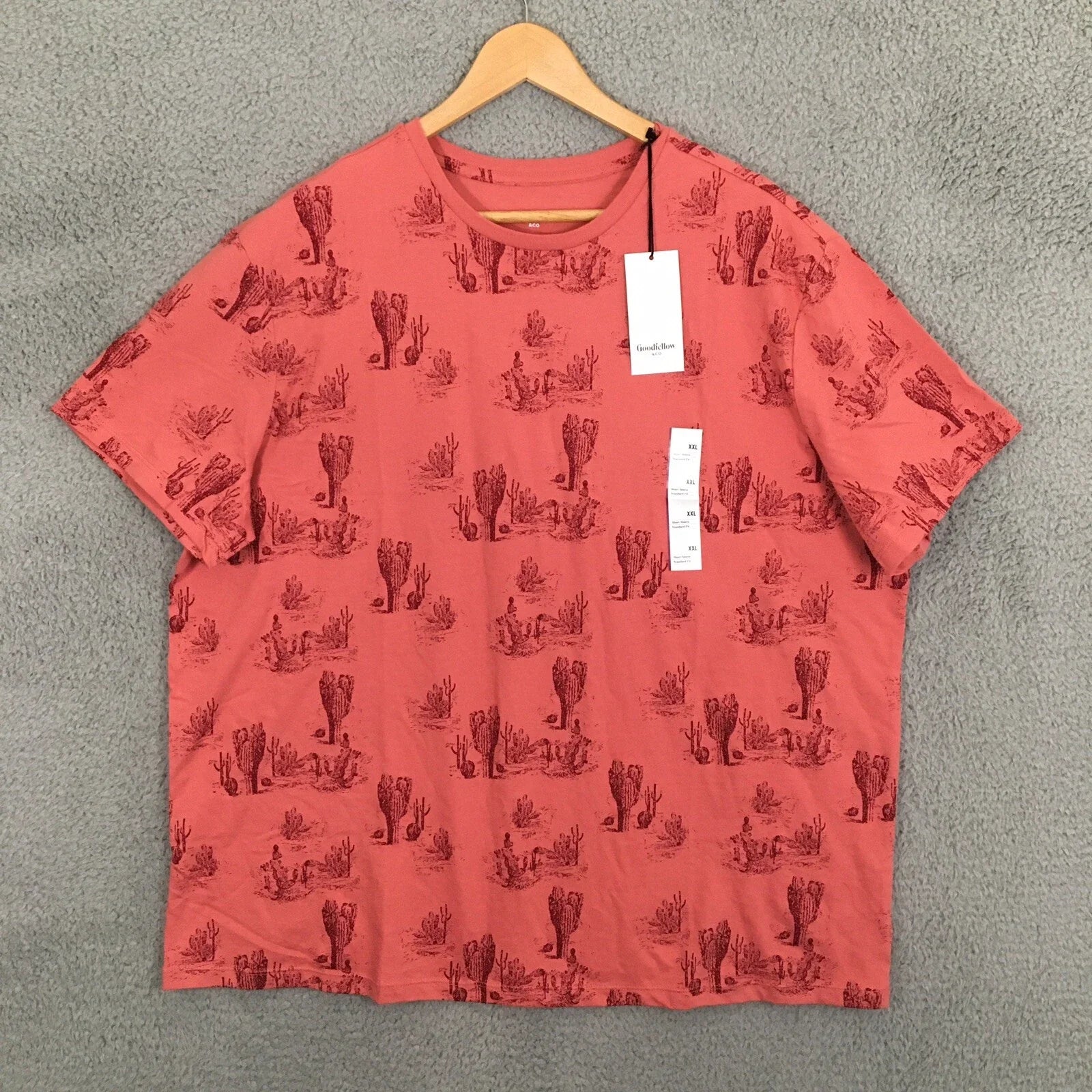 Men's Goodfellow & Co Printed Novelty Cactus T-Shirt Faded Rose Pink Size XXL Unisex T-shirt, Sweatshirt, Hoodie, Long Sleeve Tee - T-Shirt, Sweatshirt, Hoodie
