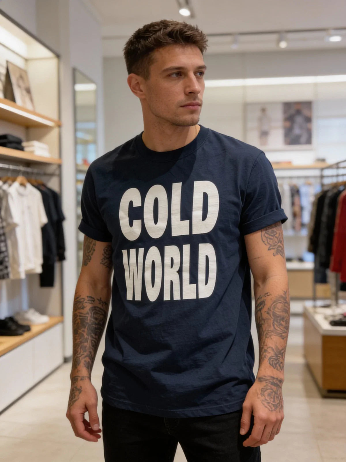 Vintage 2000S Cold World First nAVY T-Shirt NWT Unisex T-shirt, Sweatshirt, Hoodie, Long Sleeve Tee - T-Shirt, Sweatshirt, Hoodie
