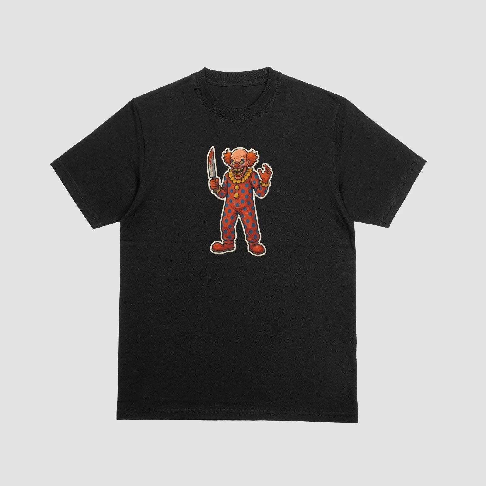 Killer Clown Graphic T-Shirt - 100% Cotton Horror Streetwear Tee Unisex T-shirt, Sweatshirt, Hoodie, Long Sleeve Tee - T-Shirt, Sweatshirt, Hoodie