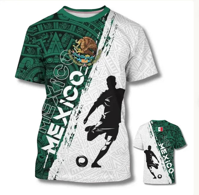 Mexico Soccer 3D All Over Print T Shirt, Eagle Claw Soccer Ball Graphic Unisex T-shirt, Sweatshirt, Hoodie, Long Sleeve Tee - T-Shirt, Sweatshirt, Hoodie