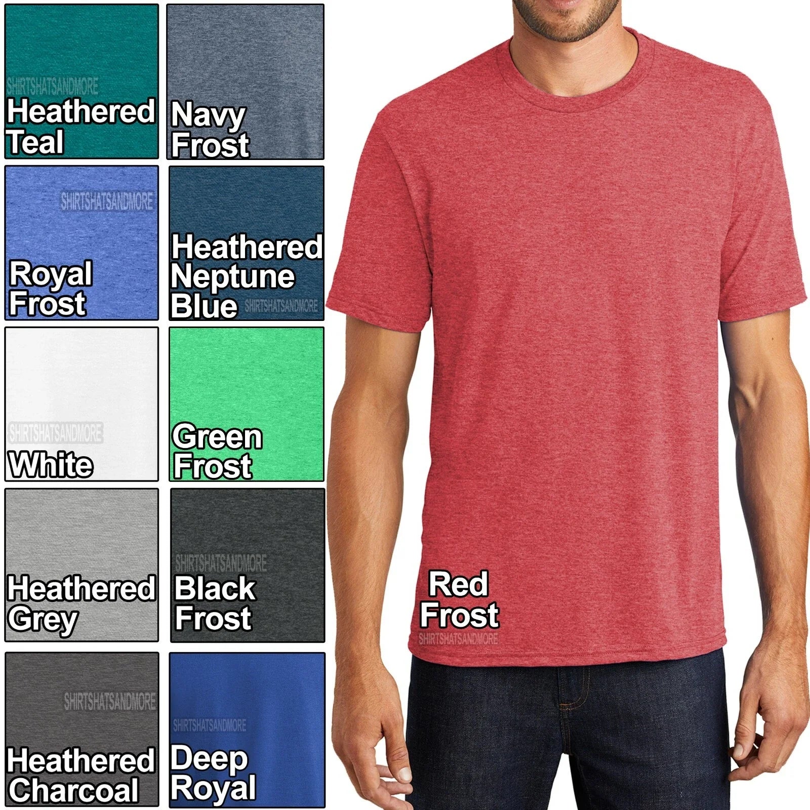 BIG MENS Tri Blend Crew Neck T-Shirt Athletic Fit Tee XL, 2XL, 3XL, 4XL NEW Unisex T-shirt, Sweatshirt, Hoodie, Long Sleeve Tee - T-Shirt, Sweatshirt, Hoodie