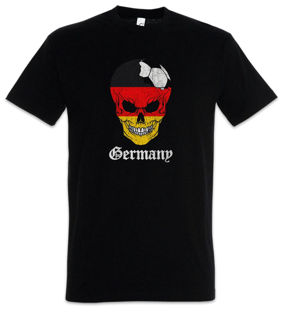 Germany Football Skull I T-Shirt german Soccer Flag Banner World Championship Unisex T-shirt, Sweatshirt, Hoodie, Long Sleeve Tee - T-Shirt, Sweatshirt, Hoodie
