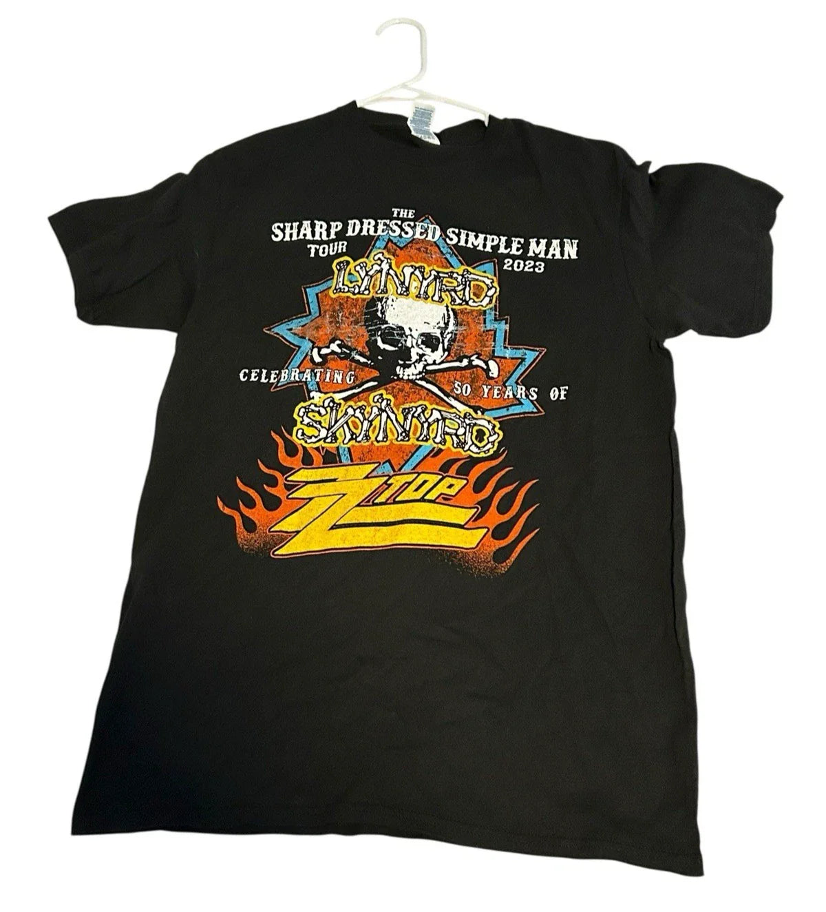 Lynyrd Skynyrd ZZ Top Mens M Sharp Dressed Simple Man Tour 2023 Double Sided Tee Unisex T-shirt, Sweatshirt, Hoodie, Long Sleeve Tee - T-Shirt, Sweatshirt, Hoodie