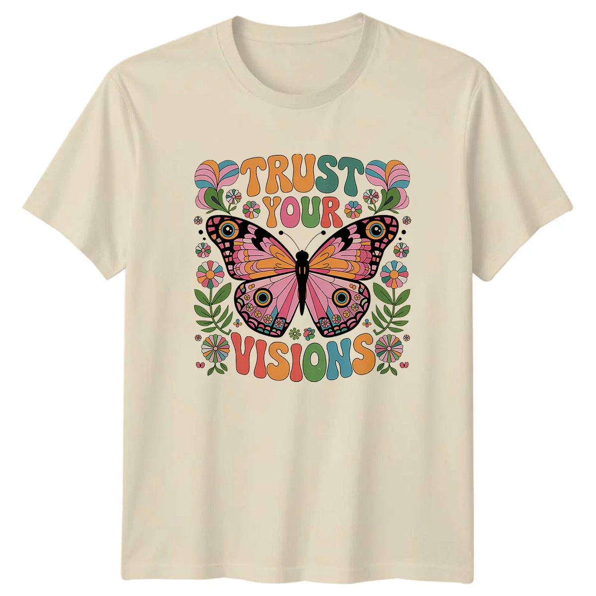Trust Your Visions Butterfly Vintage Retro Boho Graphic T-Shirt Unisex T-shirt, Sweatshirt, Hoodie, Long Sleeve Tee - T-Shirt, Sweatshirt, Hoodie