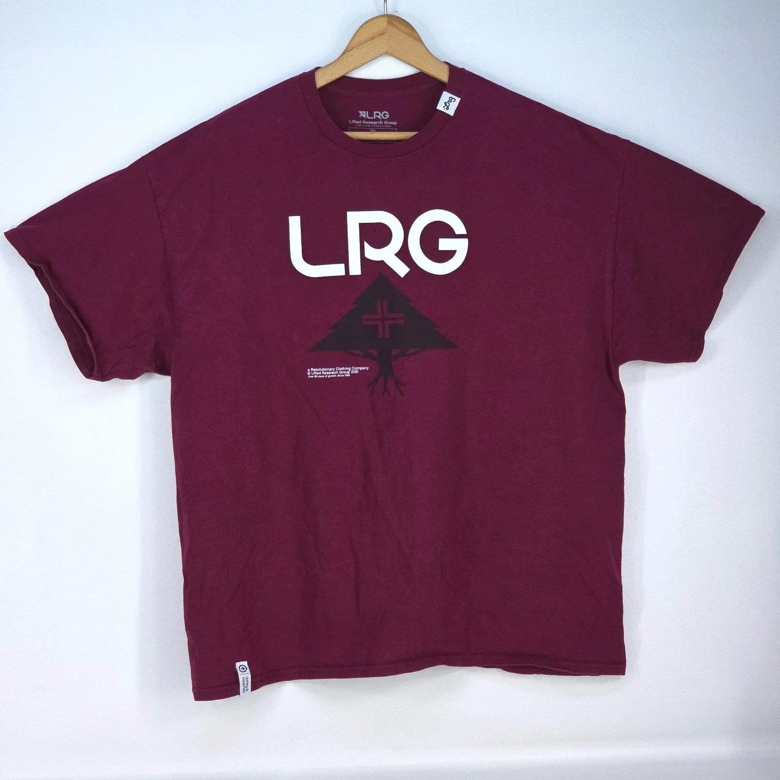 LRG Tree Logo Graphic Print T Shirt Mens 2XL Burgundy Streetwear Skate Urbanwear Unisex T-shirt, Sweatshirt, Hoodie, Long Sleeve Tee - T-Shirt, Sweatshirt, Hoodie