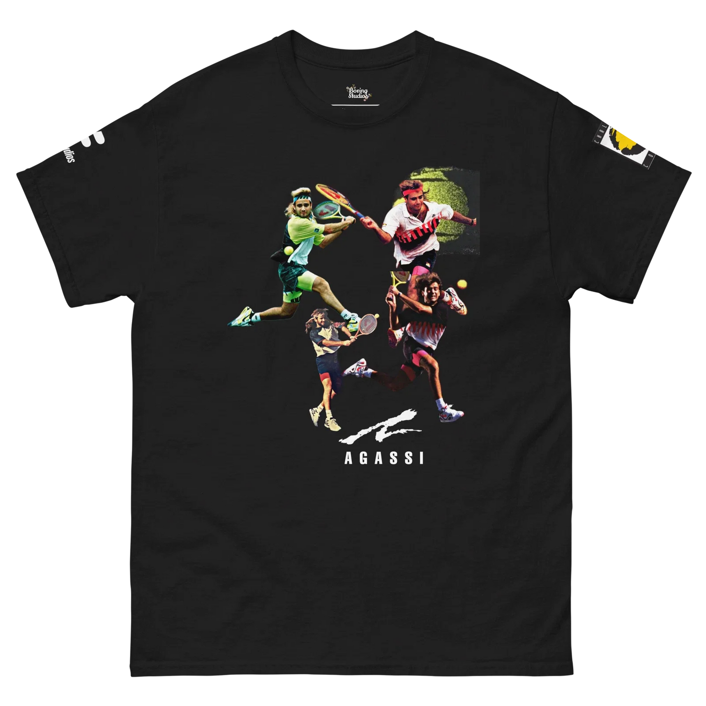 AGASSI COURT Challenge Tee (Black) Unisex T-shirt, Sweatshirt, Hoodie, Long Sleeve Tee - T-Shirt, Sweatshirt, Hoodie