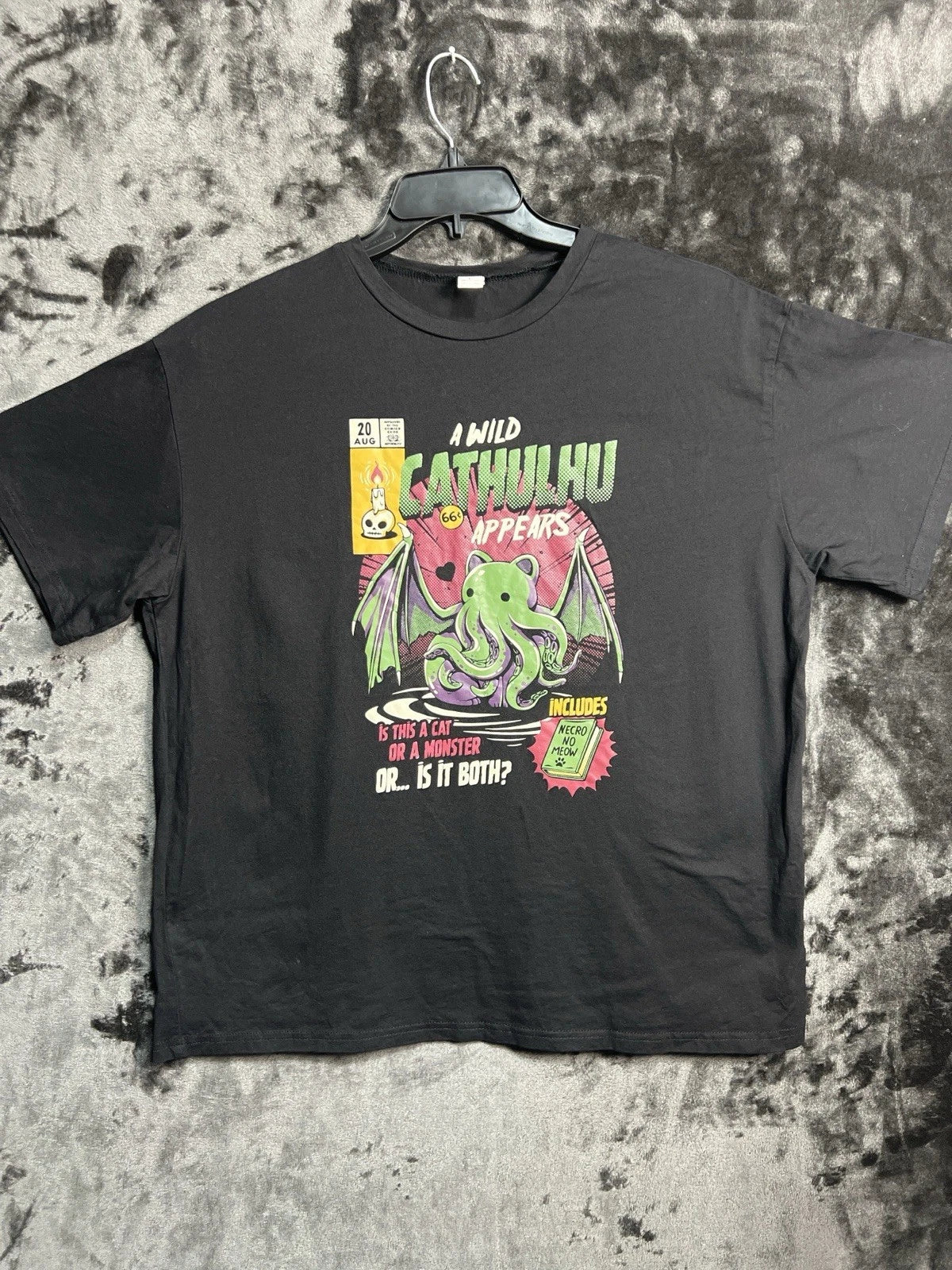 Romwe Cthulhu Cat Monster Graphic Shirt Men's Large Goth Emo Kawaii Horror Tee Unisex T-shirt, Sweatshirt, Hoodie, Long Sleeve Tee - T-Shirt, Sweatshirt, Hoodie
