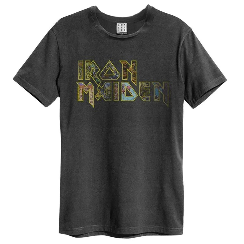Amplified Iron Maiden Eddies Logo Mens Charcoal T Shirt Iron Maiden Classic Tee Unisex T-shirt, Sweatshirt, Hoodie, Long Sleeve Tee - T-Shirt, Sweatshirt, Hoodie