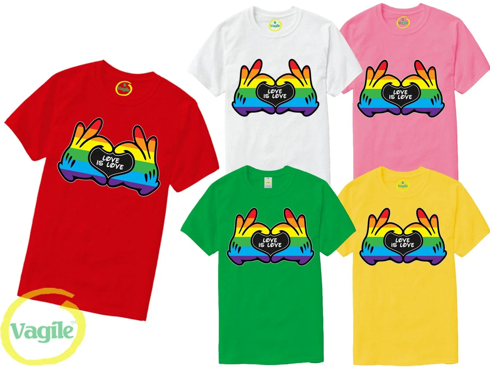 Hands Print Love Gay Pride T Shirt Rainbow Tshirt Lesbian LGBT Festival All Size Unisex T-shirt, Sweatshirt, Hoodie, Long Sleeve Tee - T-Shirt, Sweatshirt, Hoodie