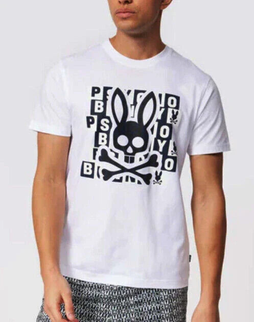 Psycho Bunny Men's Hamming Graphic Crew-Neck Short Sleeve T-Shirt, White, 5XL Unisex T-shirt, Sweatshirt, Hoodie, Long Sleeve Tee - T-Shirt, Sweatshirt, Hoodie