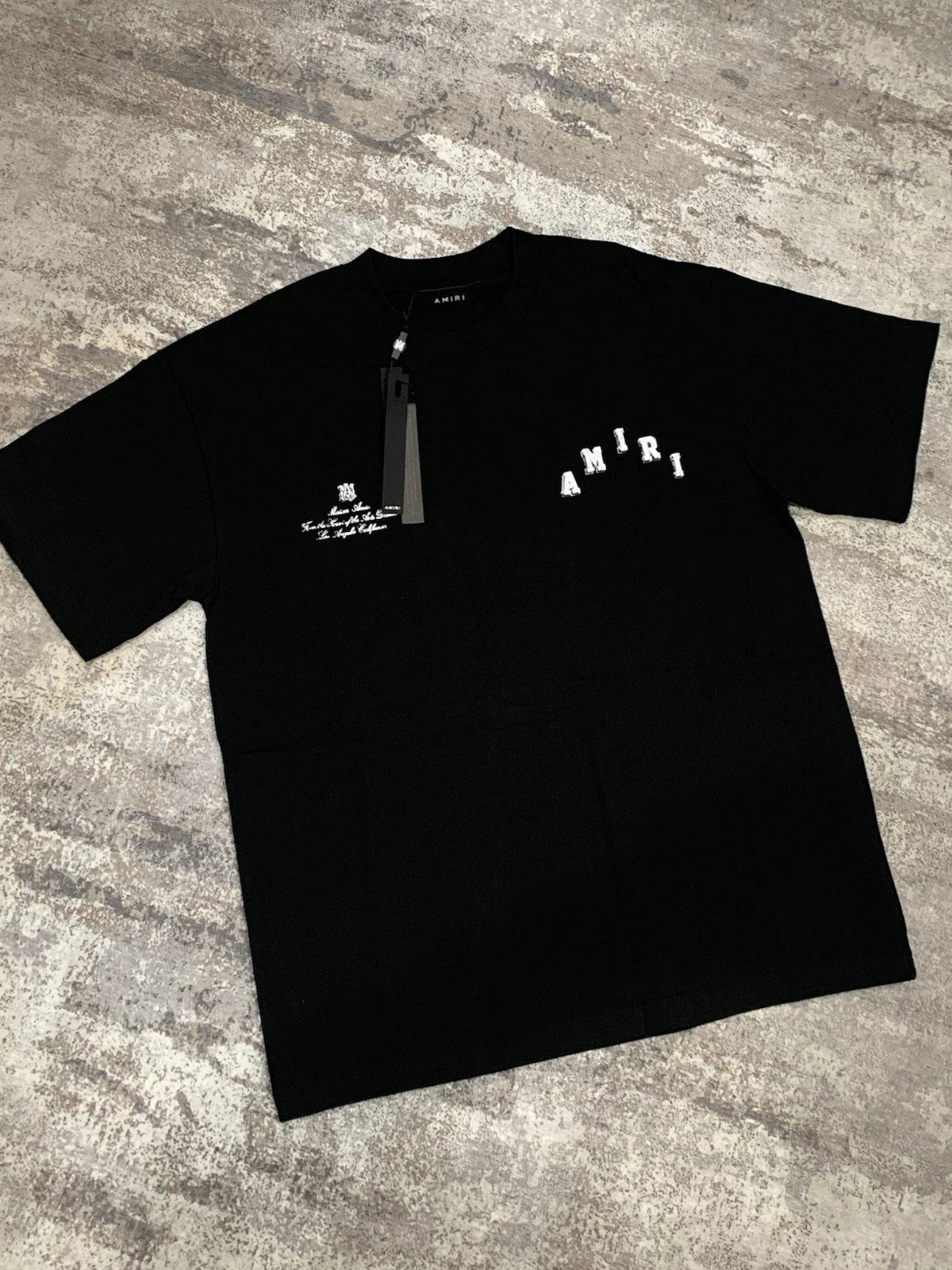AMIRI Size Small Black Graphic Logo Jersey Men's Crew Neck Short Sleeve T-Shirt Unisex T-shirt, Sweatshirt, Hoodie, Long Sleeve Tee - T-Shirt, Sweatshirt, Hoodie