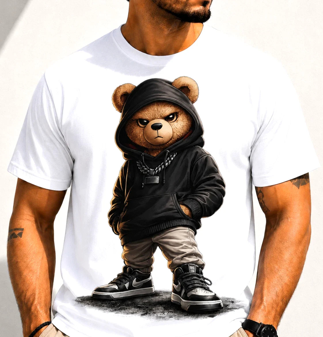 Street Style Bear Graphic T-Shirt Urban Hip Hop Streetwear Tee Unisex T-shirt, Sweatshirt, Hoodie, Long Sleeve Tee - T-Shirt, Sweatshirt, Hoodie