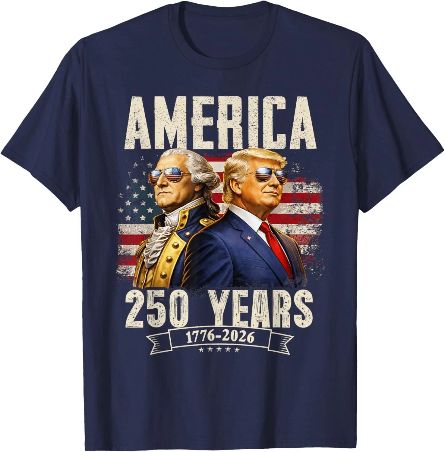 Funny 250 Years America Anniversary 250th Trump Washington Unisex T-Shirt Unisex T-shirt, Sweatshirt, Hoodie, Long Sleeve Tee - T-Shirt, Sweatshirt, Hoodie